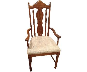 Singer Wooden Dining Room Chairs - Pair