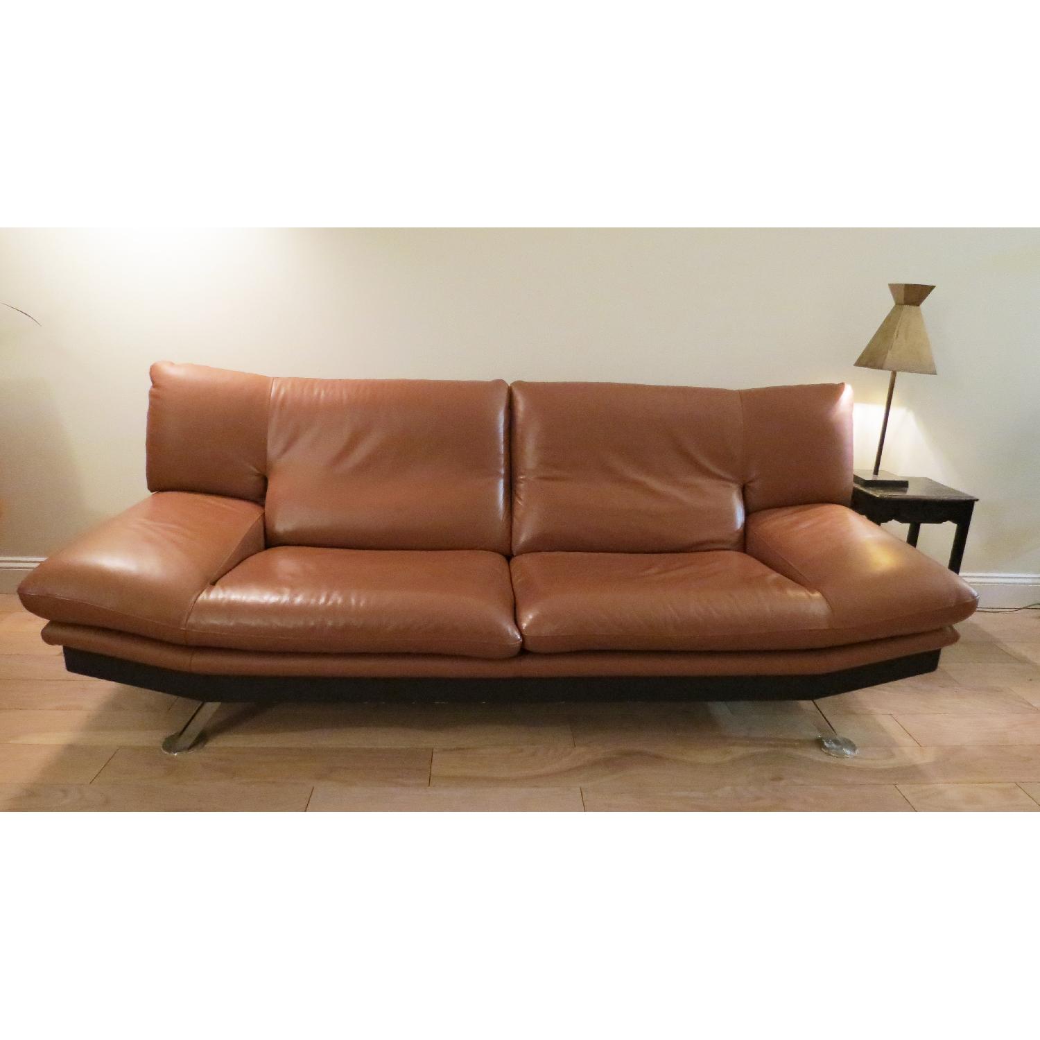 Nicoletti Tan Leather Sofa + Love Seat - image-2
