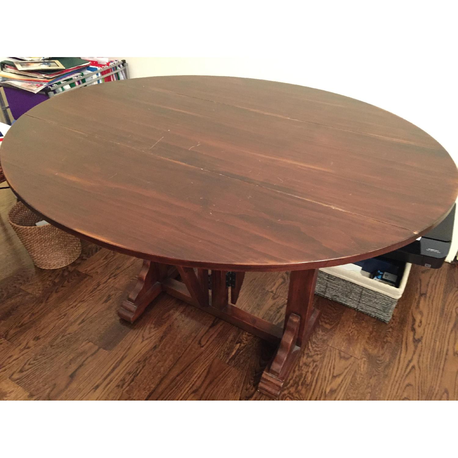 Pier 1 Imports Mahogany Drop Leaf Table - image-4