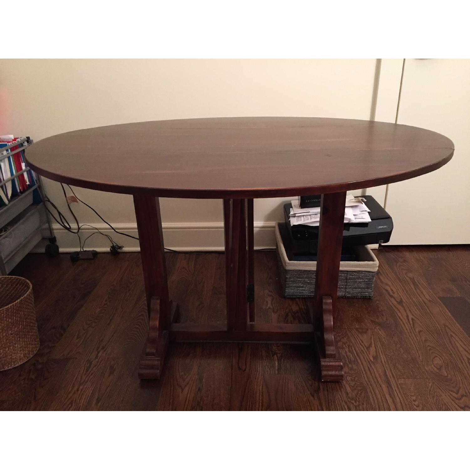 Pier 1 Imports Mahogany Drop Leaf Table - image-5