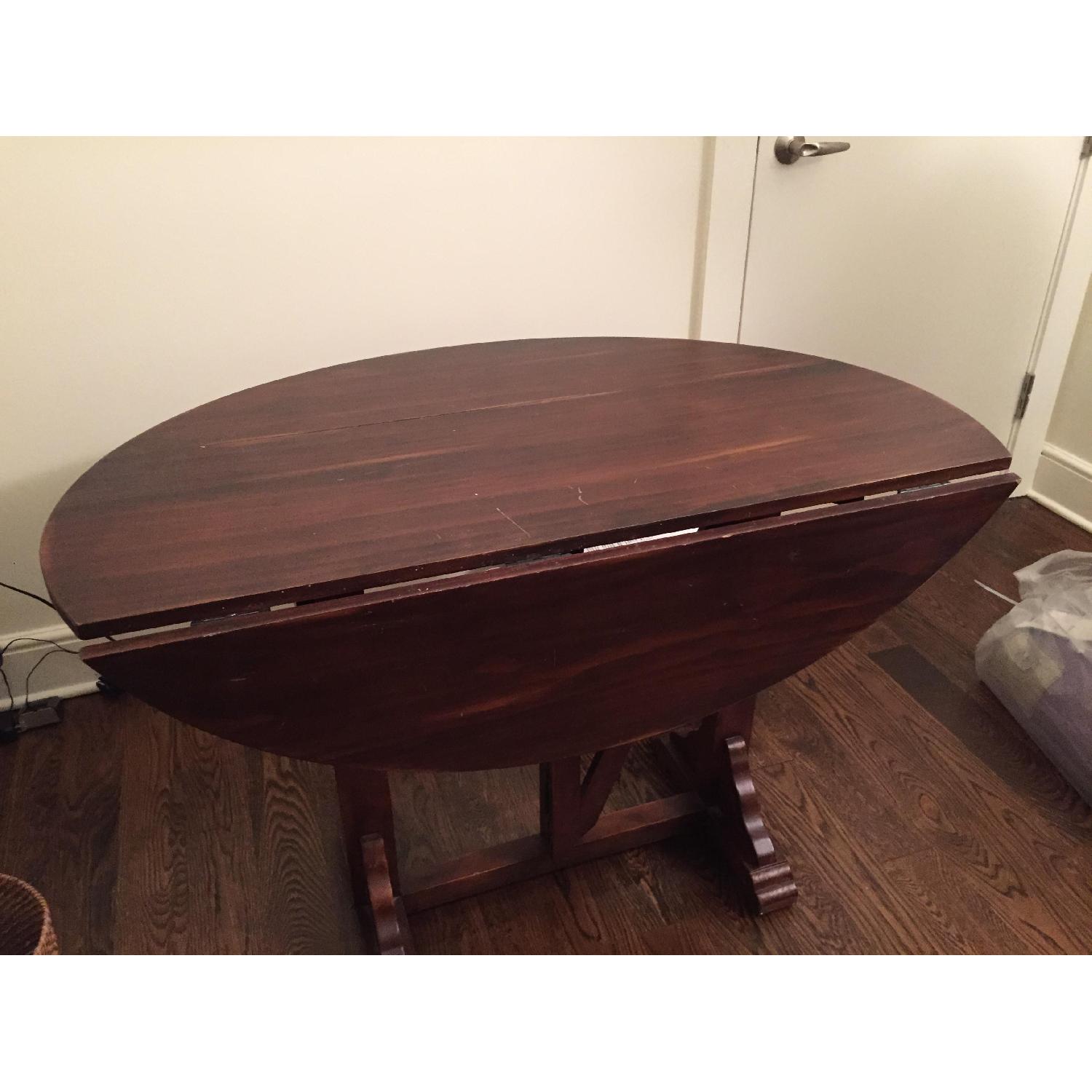 Pier 1 Imports Mahogany Drop Leaf Table - image-8