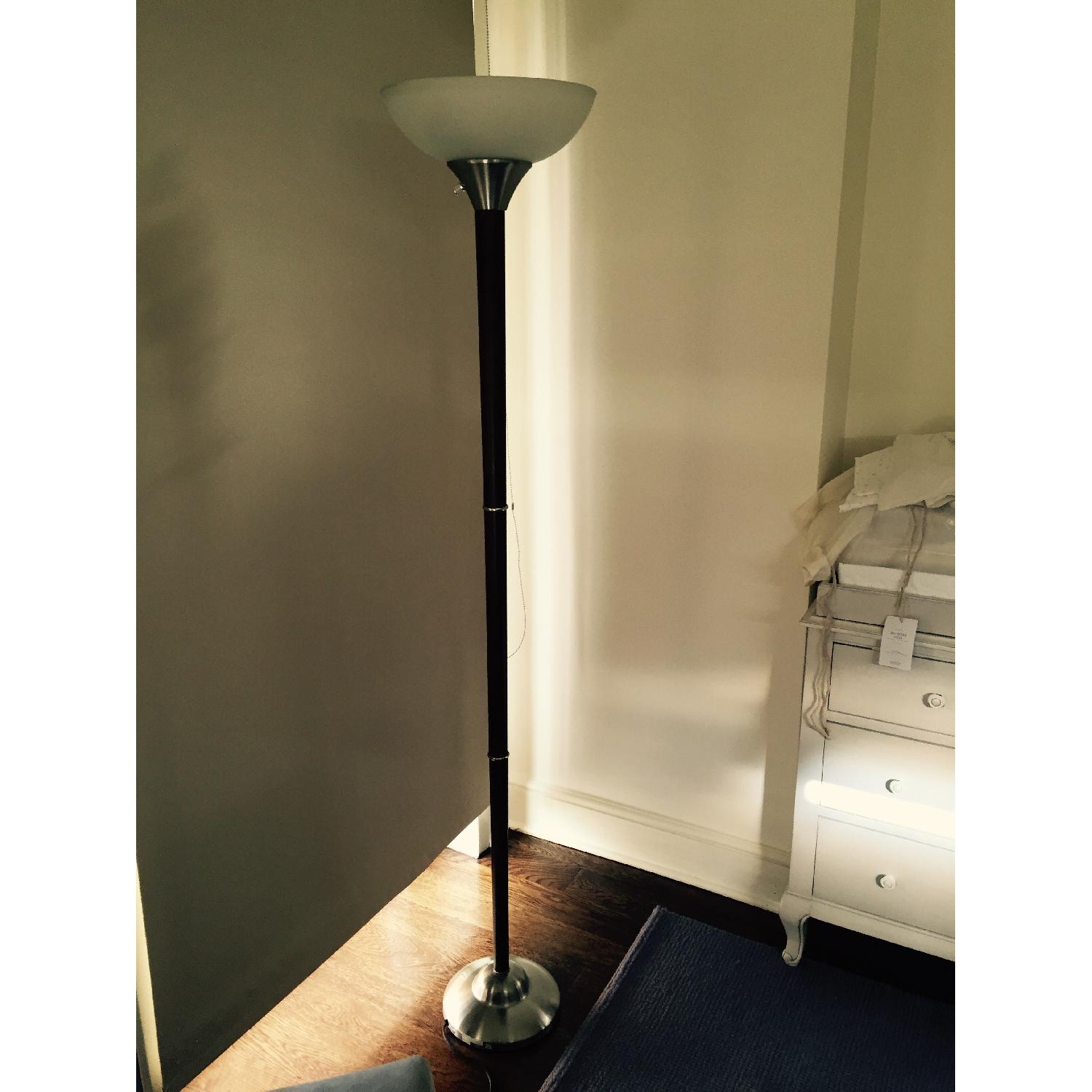 Adesso Home Wood and Glass Floor Lamp - image-1