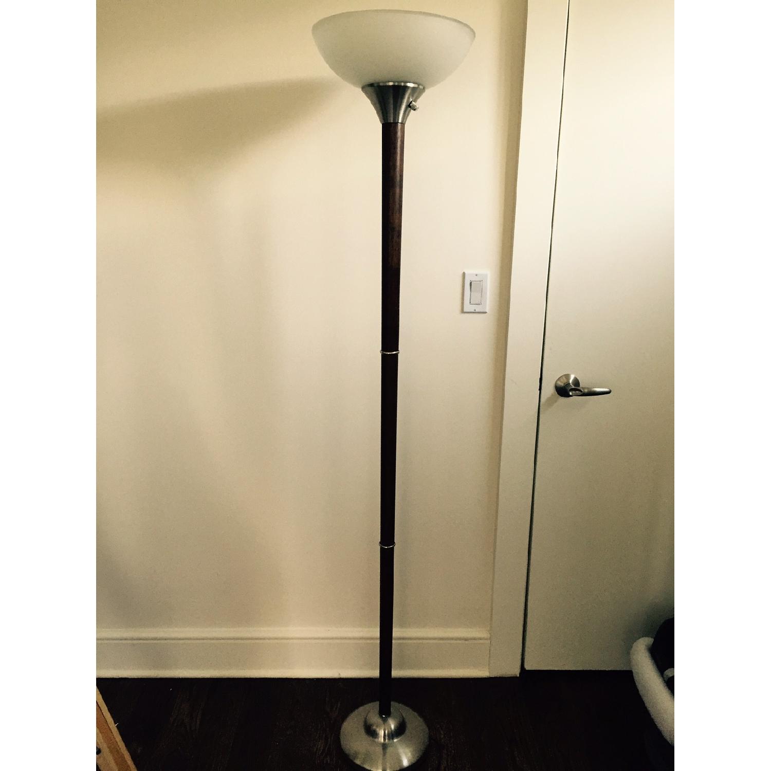 Adesso Home Wood and Glass Floor Lamp - image-4