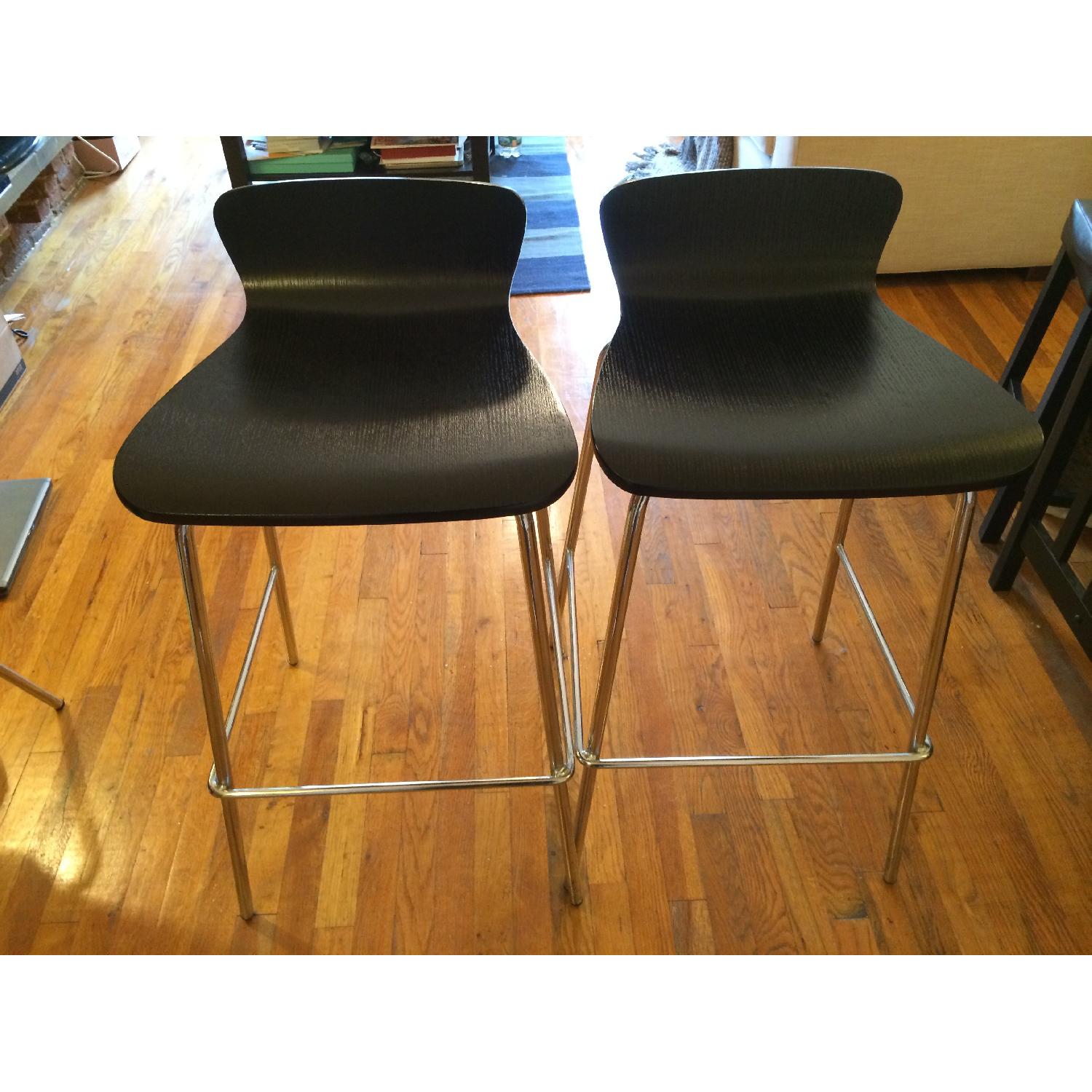 Crate & Barrel Felix Bar Stools - Pair - image-1