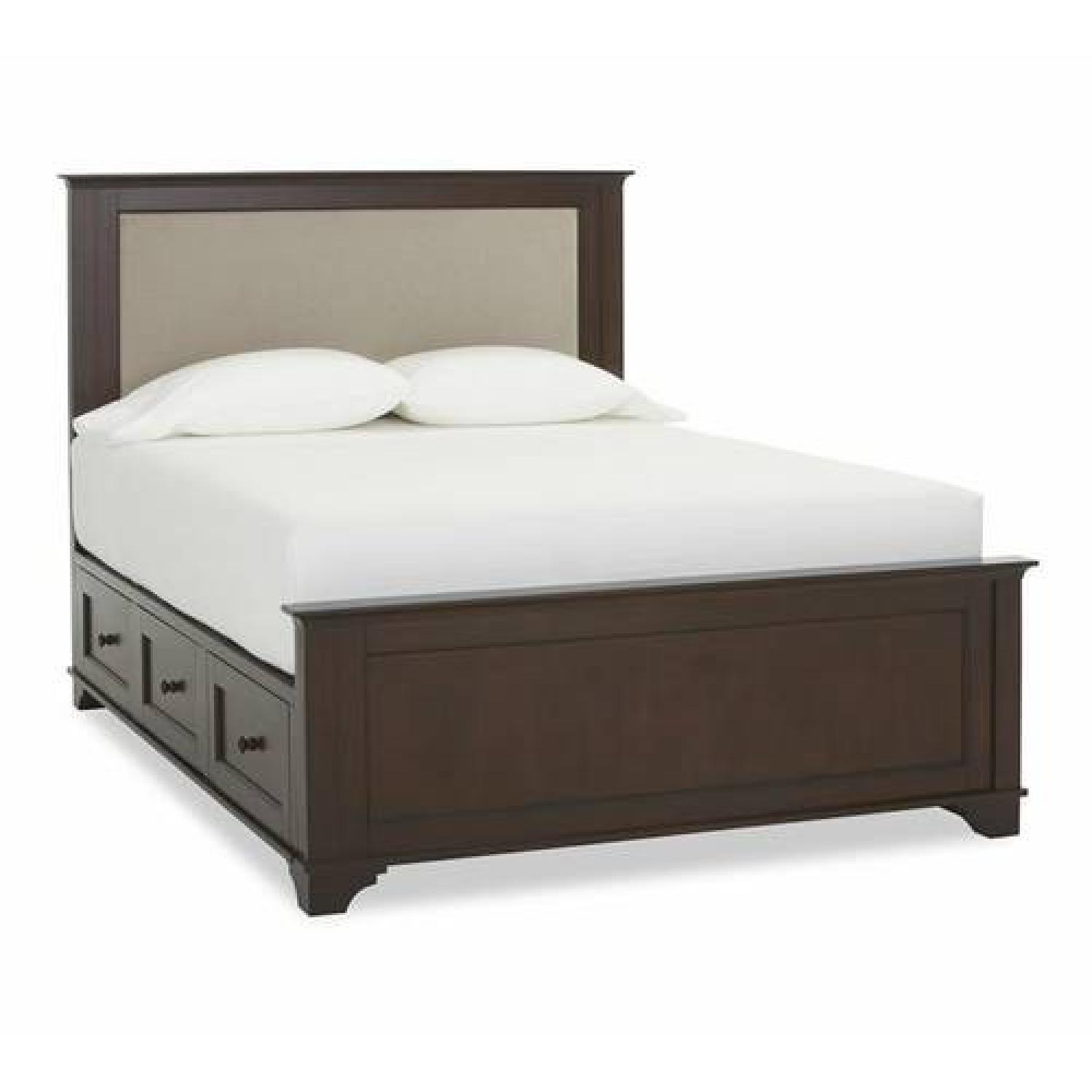 Pottery Barn Storage Cynthia Full/Queen Bed Frame w/ Headboard & Footboard - image-1