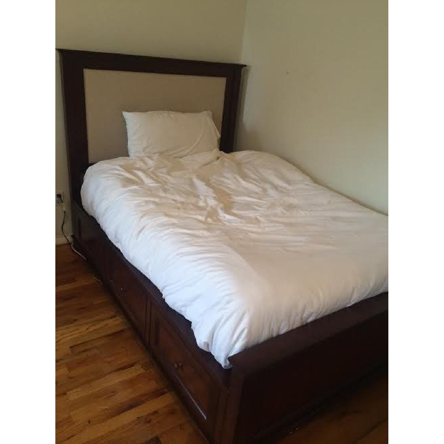 Pottery Barn Storage Cynthia Full/Queen Bed Frame w/ Headboard & Footboard - image-4