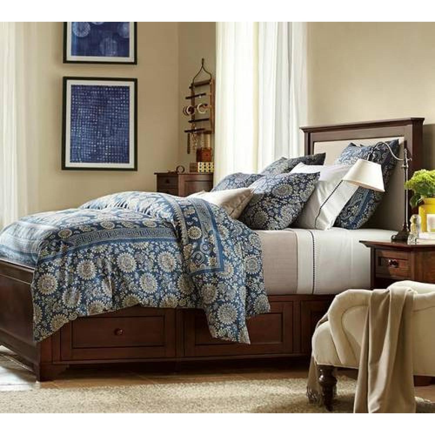 Pottery Barn Storage Cynthia Full/Queen Bed Frame w/ Headboard & Footboard - image-7