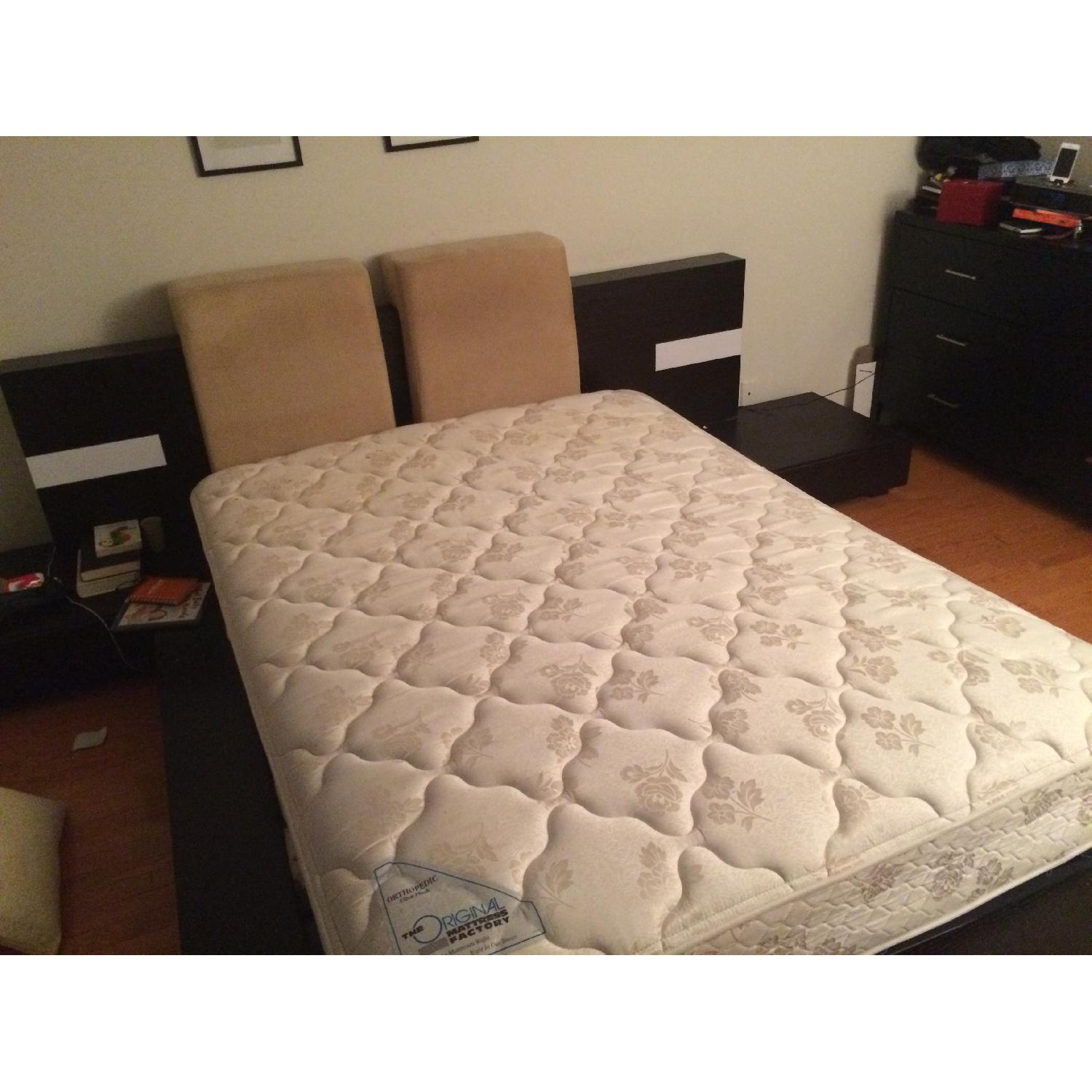Queen Size Platform Bed w/ Floating Nightstands - image-1