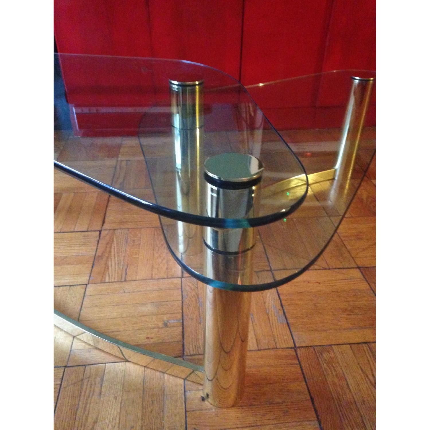 Vintage Glass 2 Tier Coffee Table - image-1