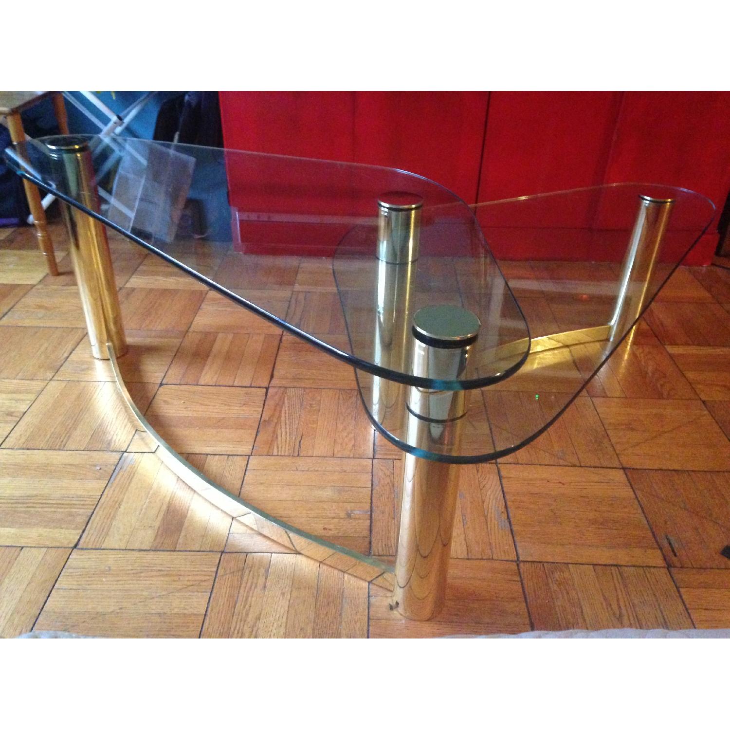Vintage Glass 2 Tier Coffee Table - image-2