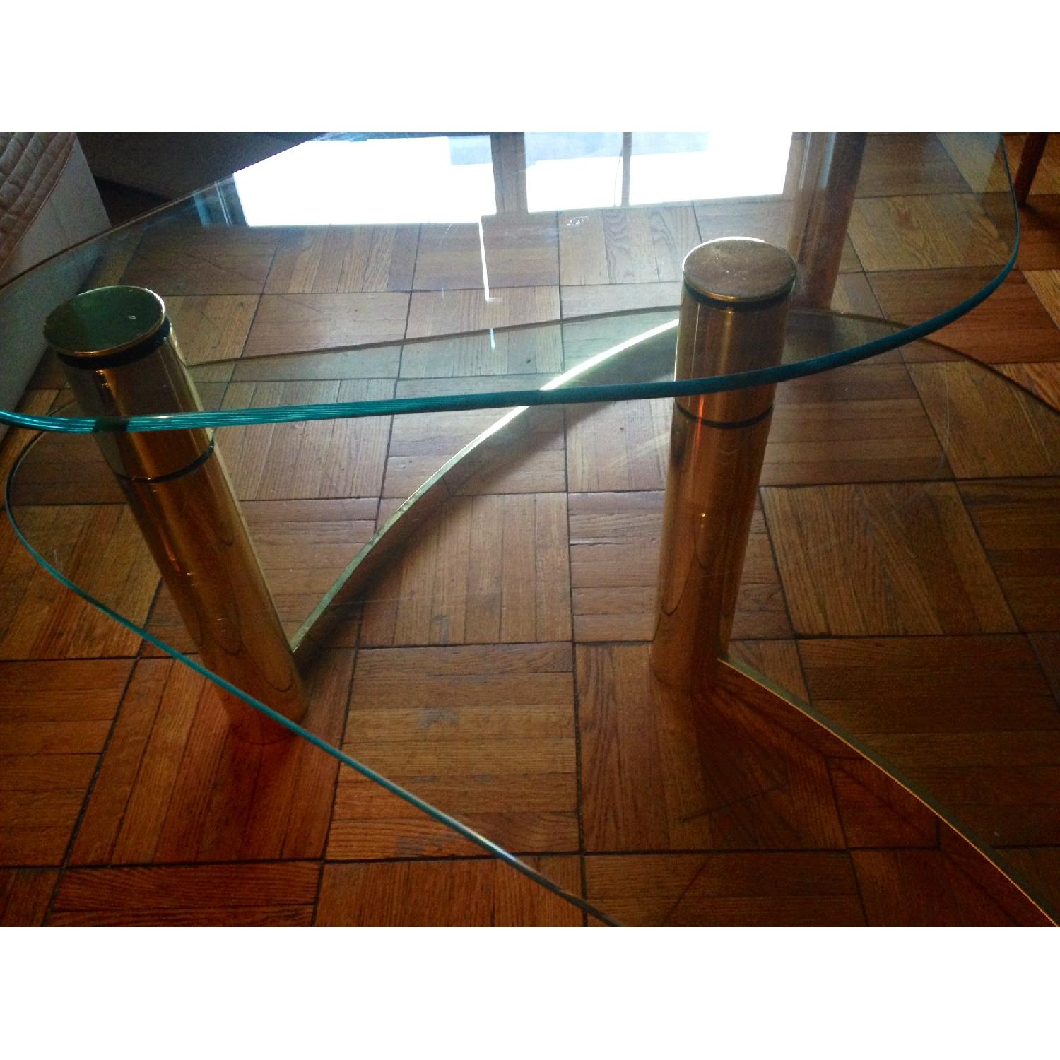 Vintage Glass 2 Tier Coffee Table - image-3