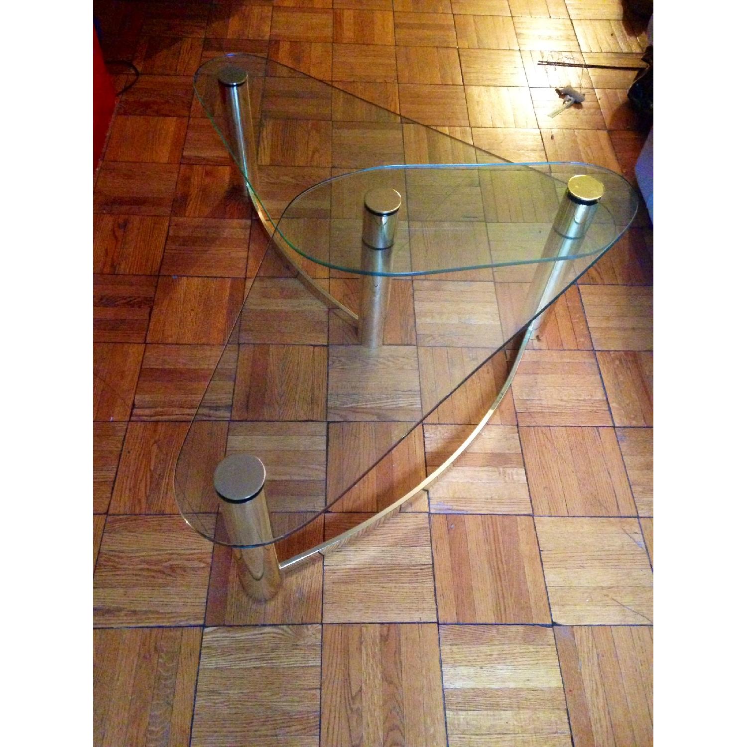 Vintage Glass 2 Tier Coffee Table - image-4