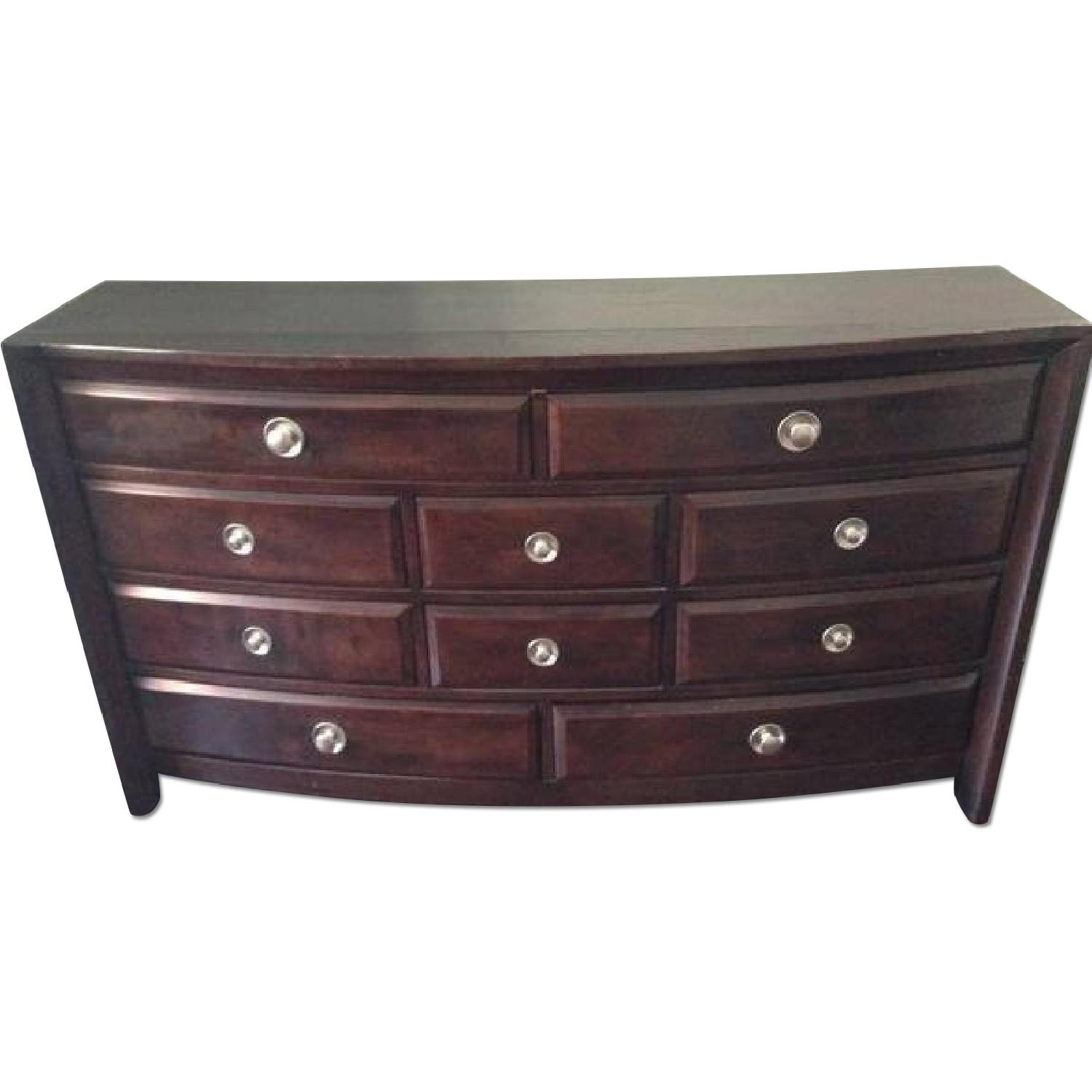 Dark Brown Wood 10-Drawer Dresser - image-0