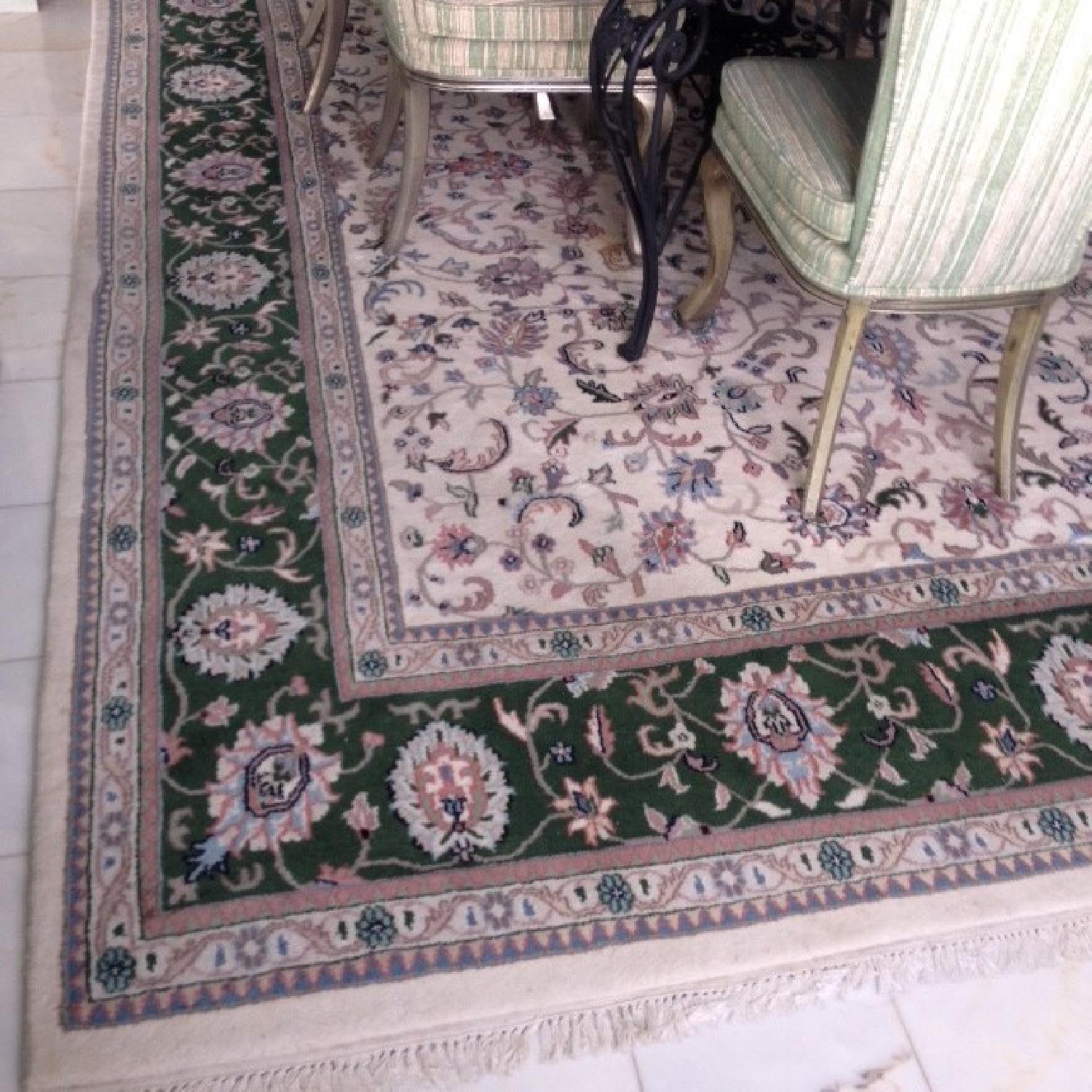 Marble Green Jade Top Dining Table w/ 6 Chairs + 2 Cabinets - image-7