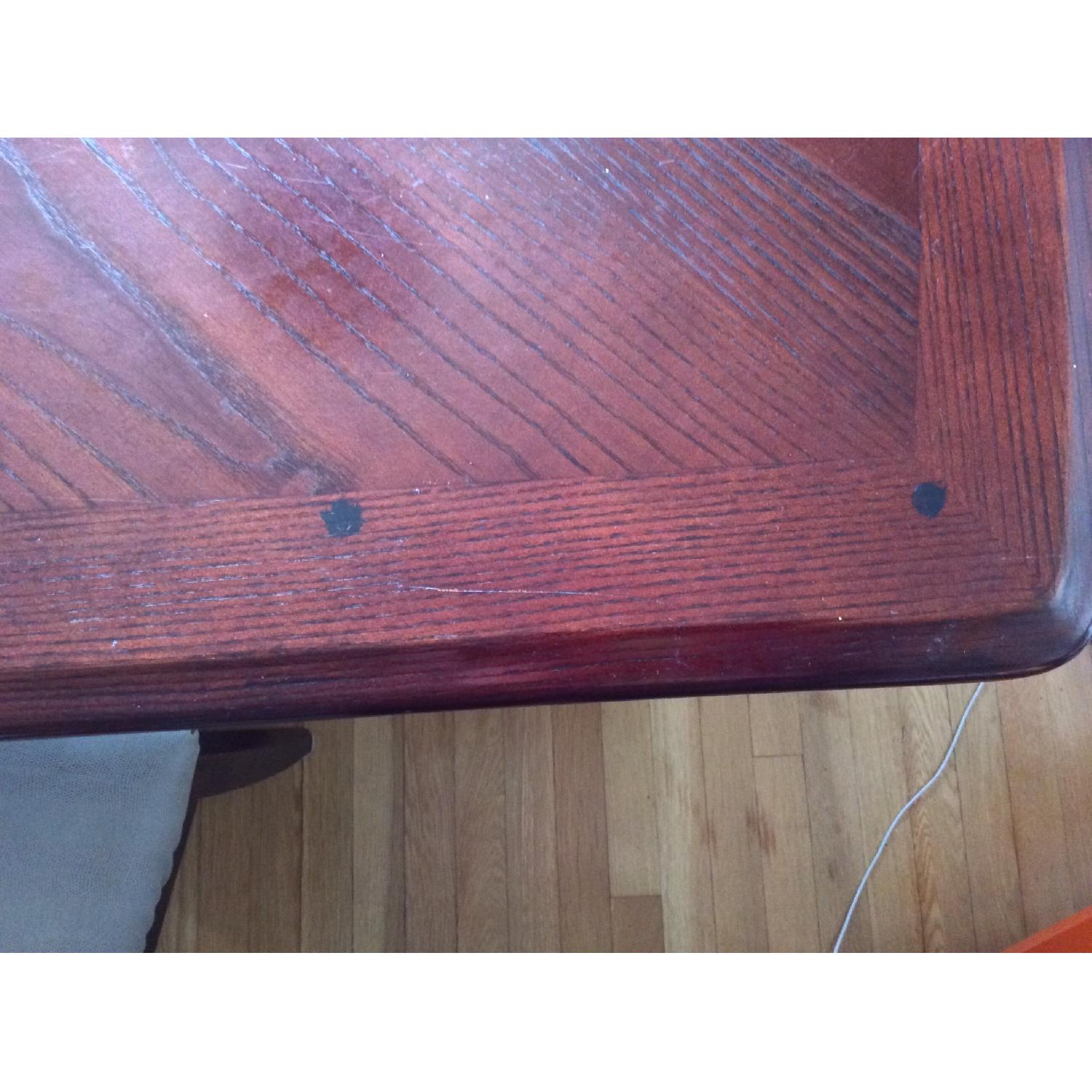 Cherry Wood Extendable Dining Table w/ 6 Chairs - AptDeco