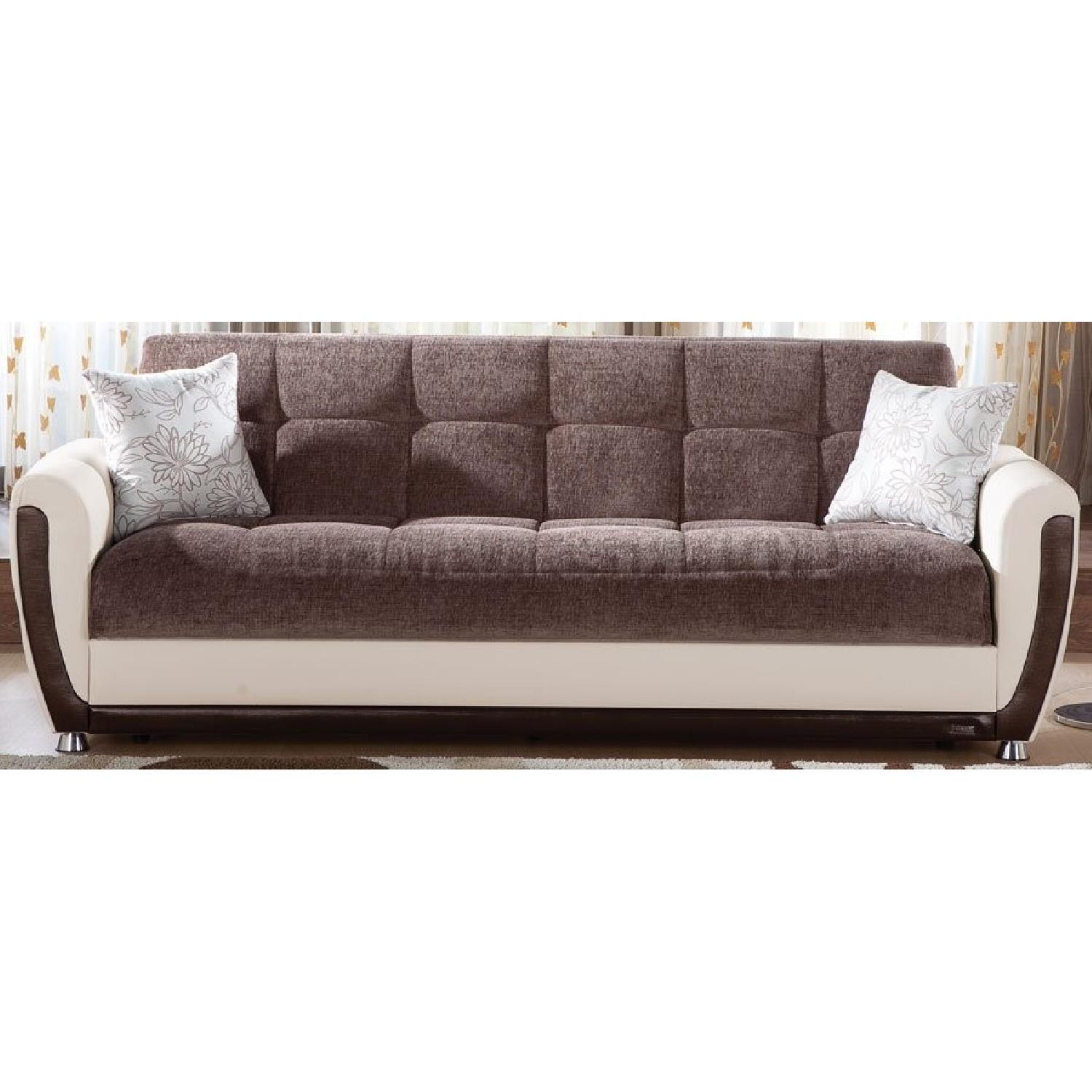 Sunset Istikbal-Vella Jennefer Brown Sofa Bed in 2-Tone (Brown and Cream) - image-1