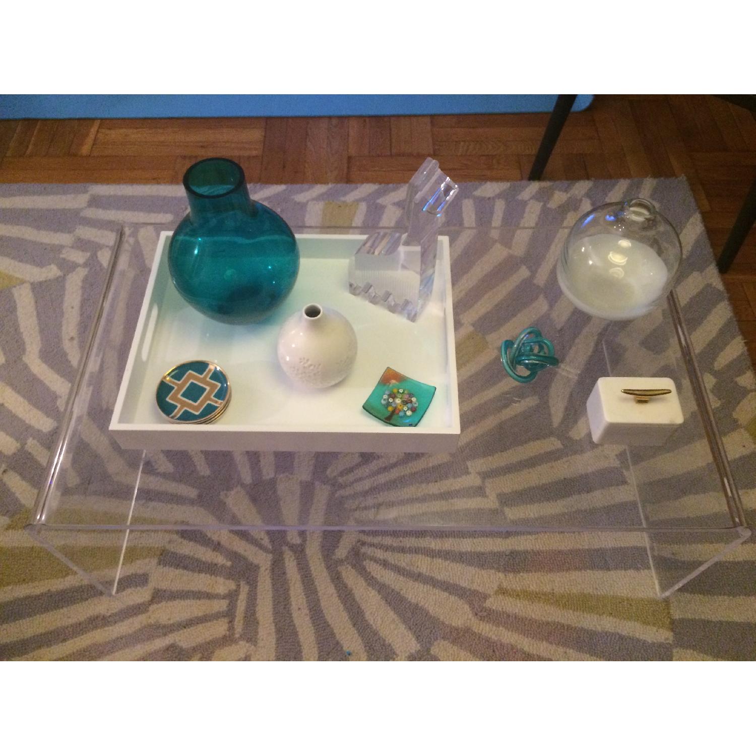 CB2 Peekaboo Clear/Acrylic Rectangle Coffee Table - image-1