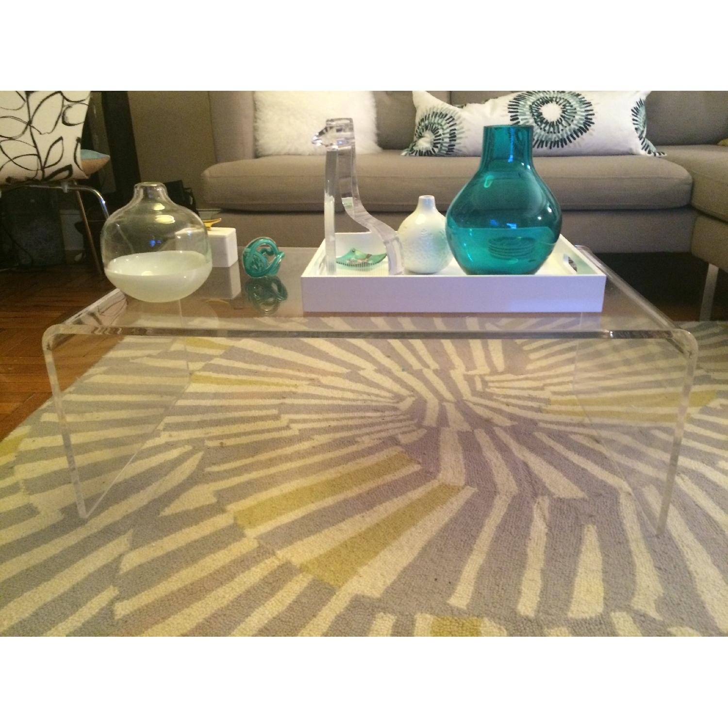 CB2 Peekaboo Clear/Acrylic Rectangle Coffee Table - image-3