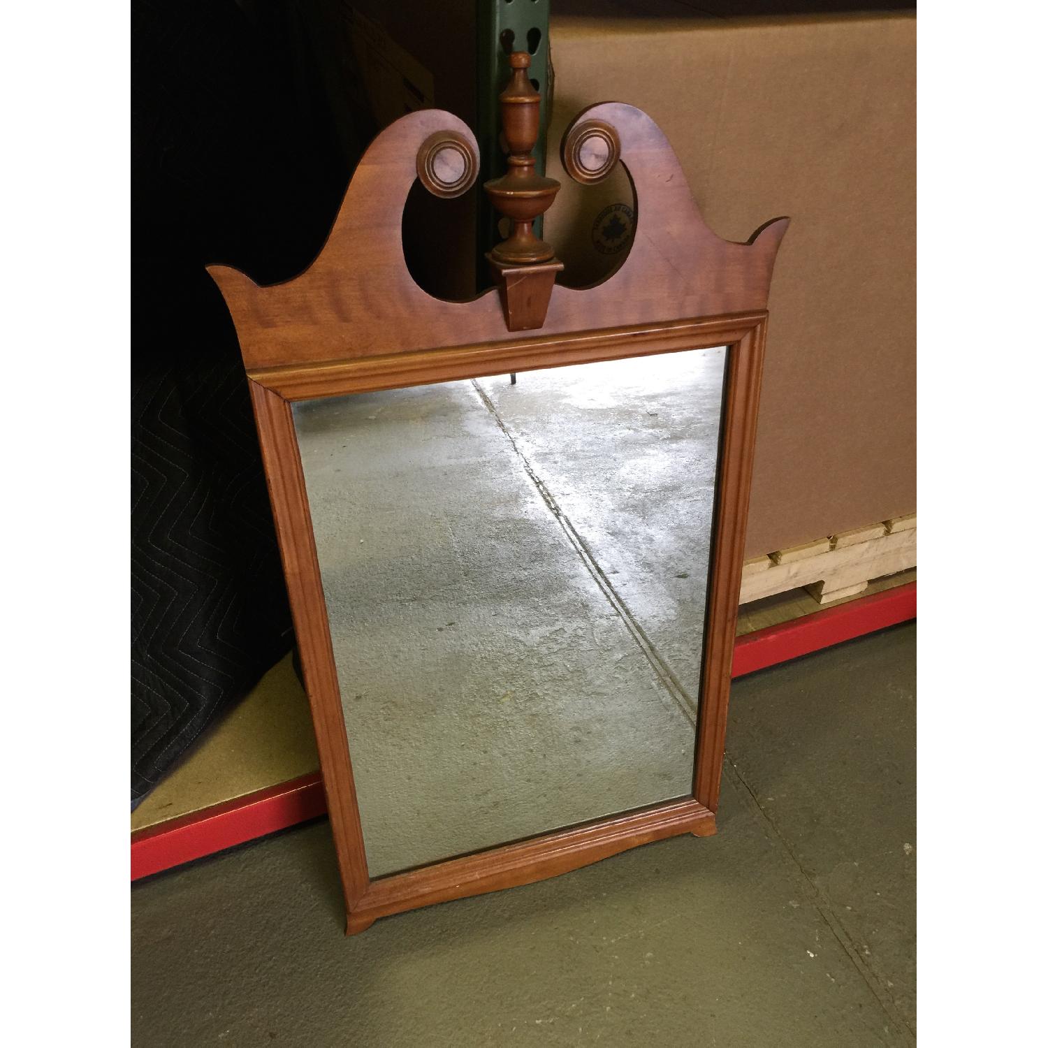 Antique Federal Style Wood Framed Mirror - image-1