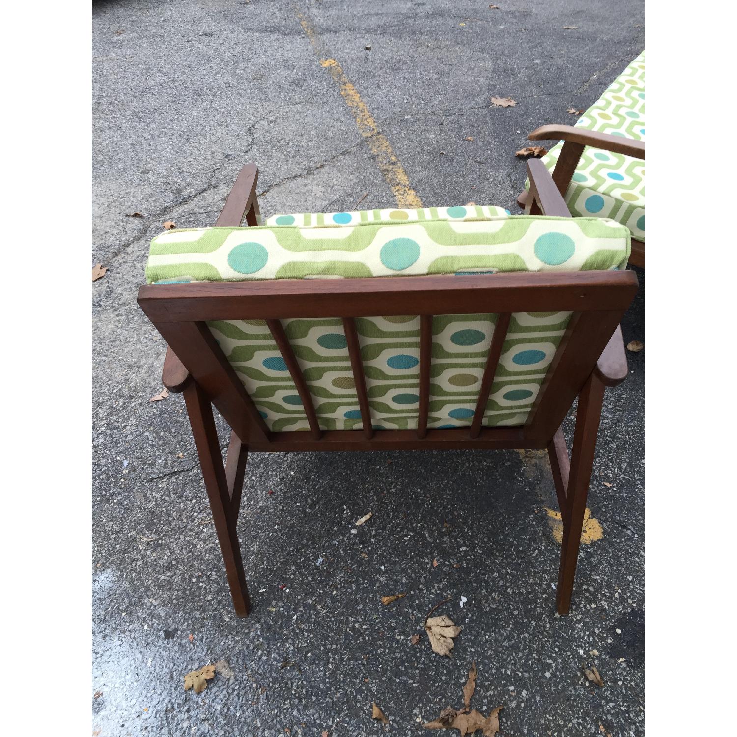 Vintage Wood Frame Sofa + Armchair - image-2