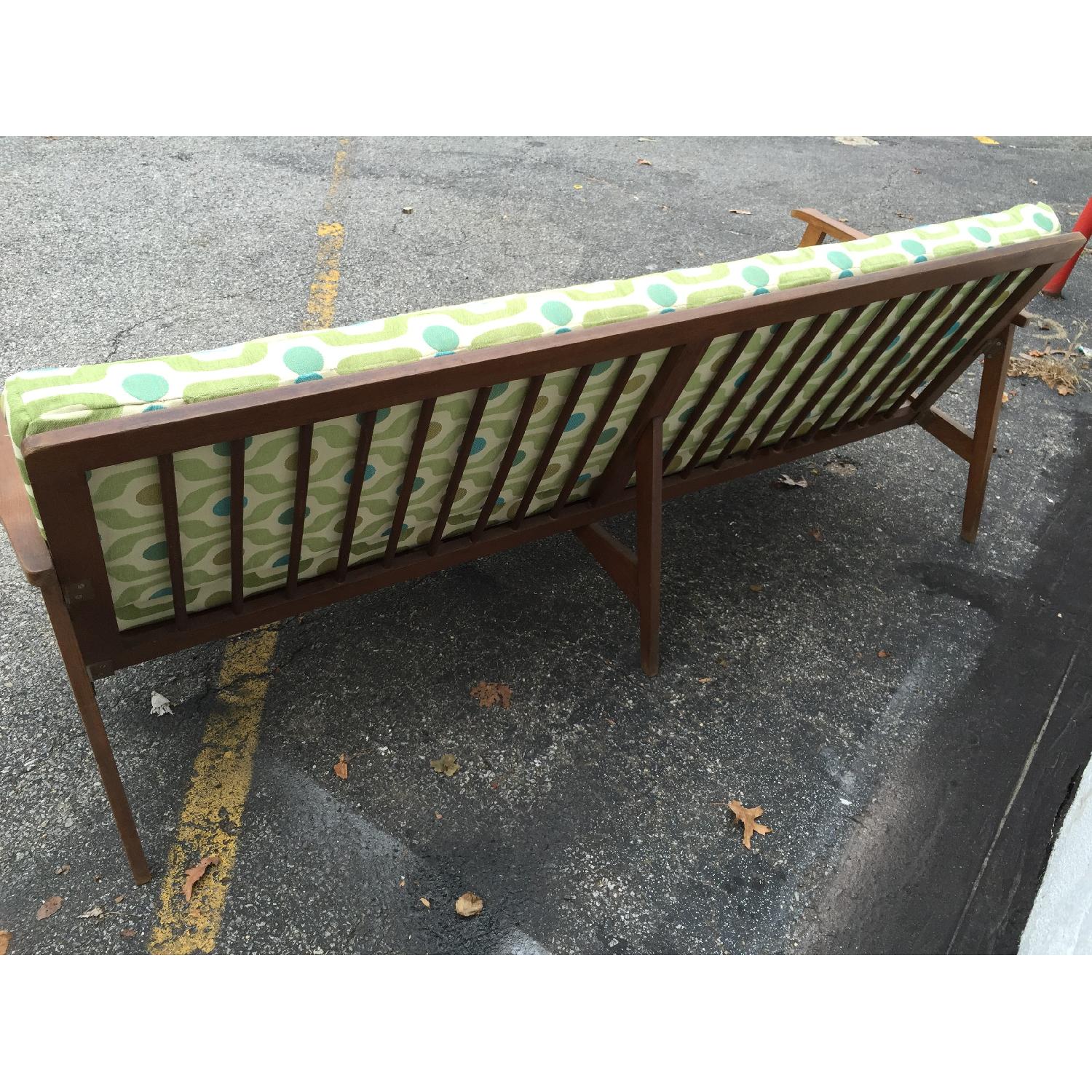 Vintage Wood Frame Sofa + Armchair - image-4