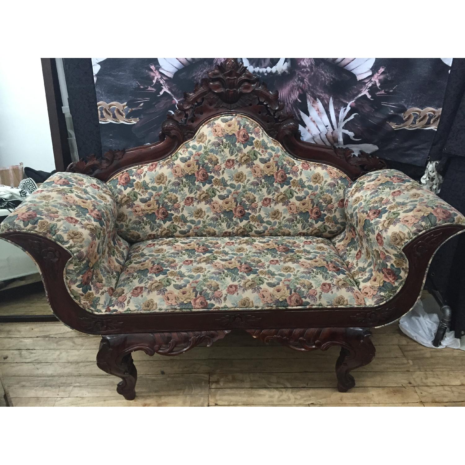 Antique Floral Printed Sofa - image-1