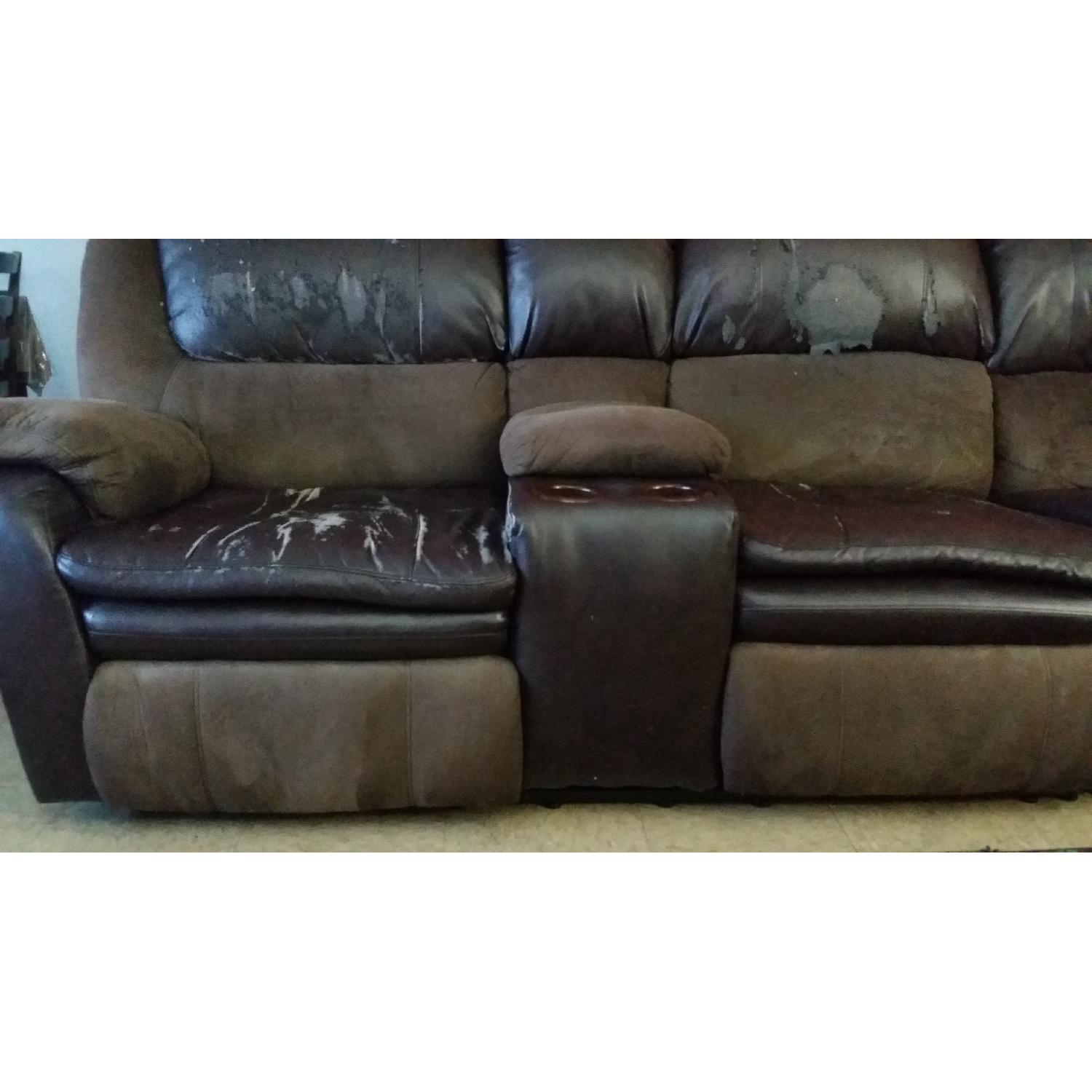 Bob's Bonded Leather Sectional w/ 2 Reclining Seats - image-2