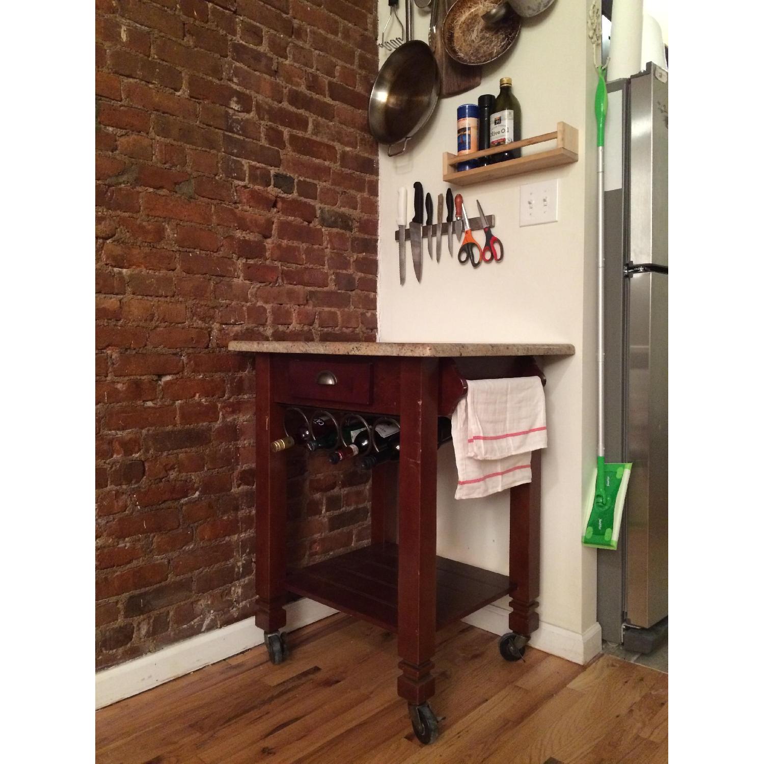 Coaster Fine Furniture Granite Top Kitchen Cart w/ 2 Bar Stools - image-2