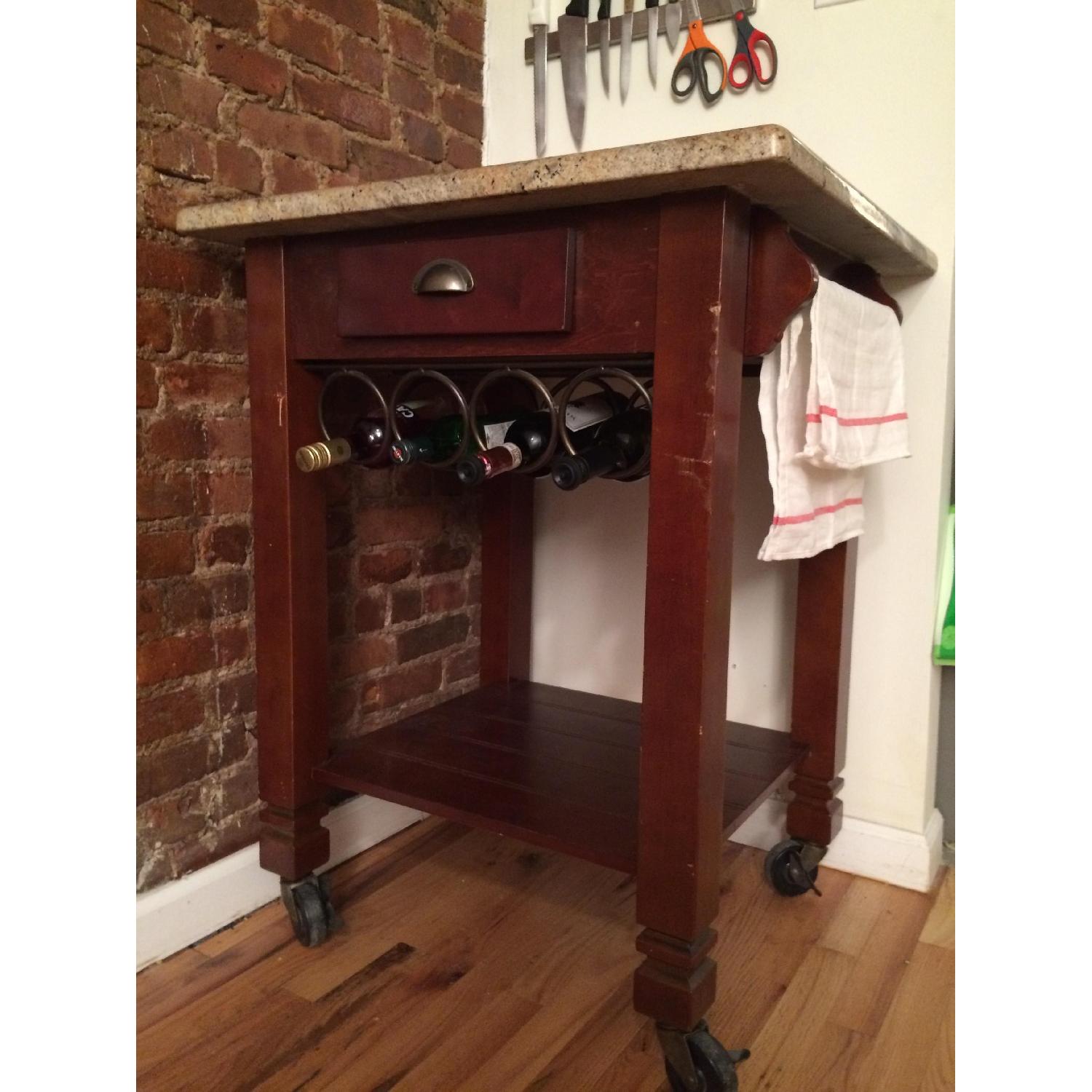 Coaster Fine Furniture Granite Top Kitchen Cart w/ 2 Bar Stools - image-3