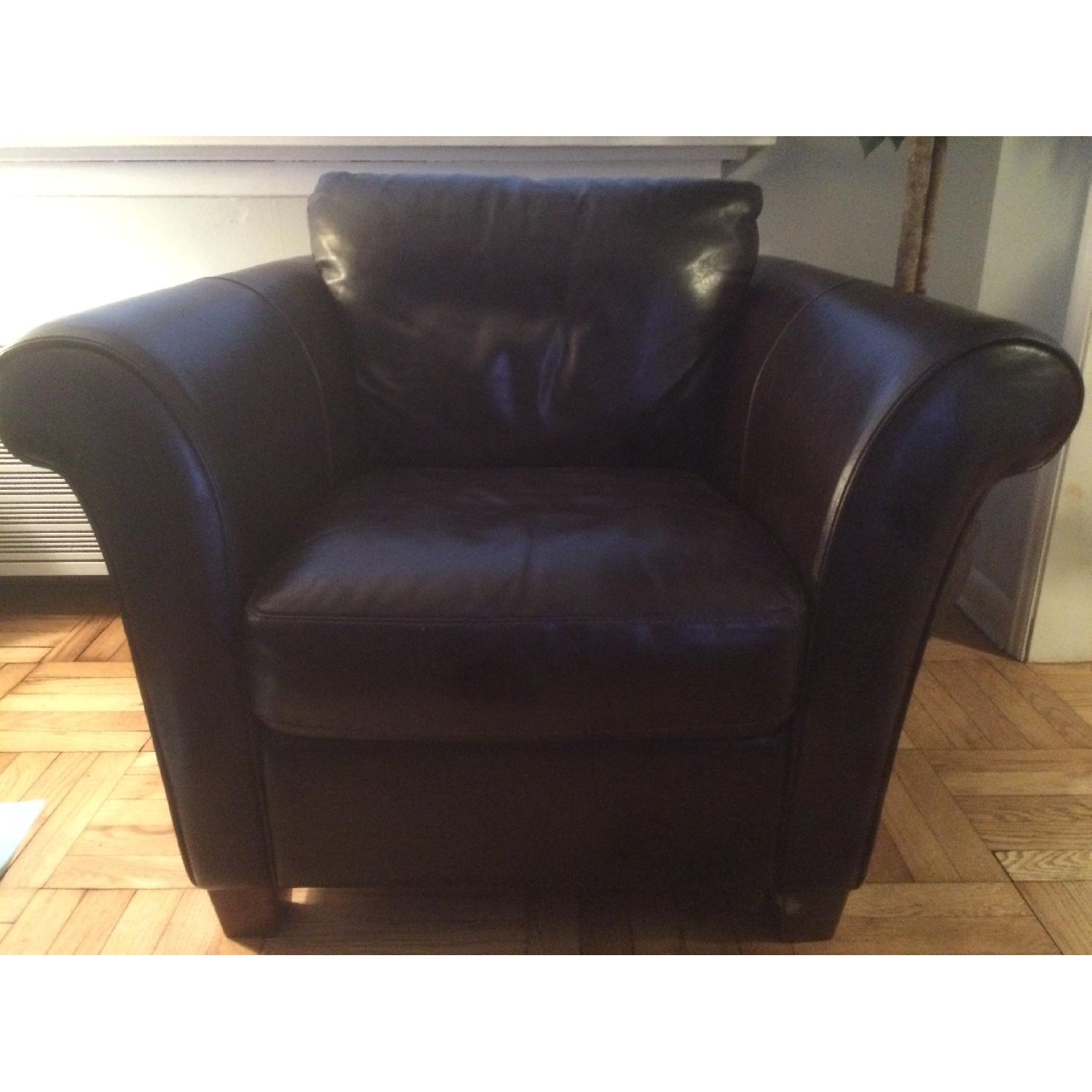 Macy's Natuzzi Italsofa Leather Armchair - image-1