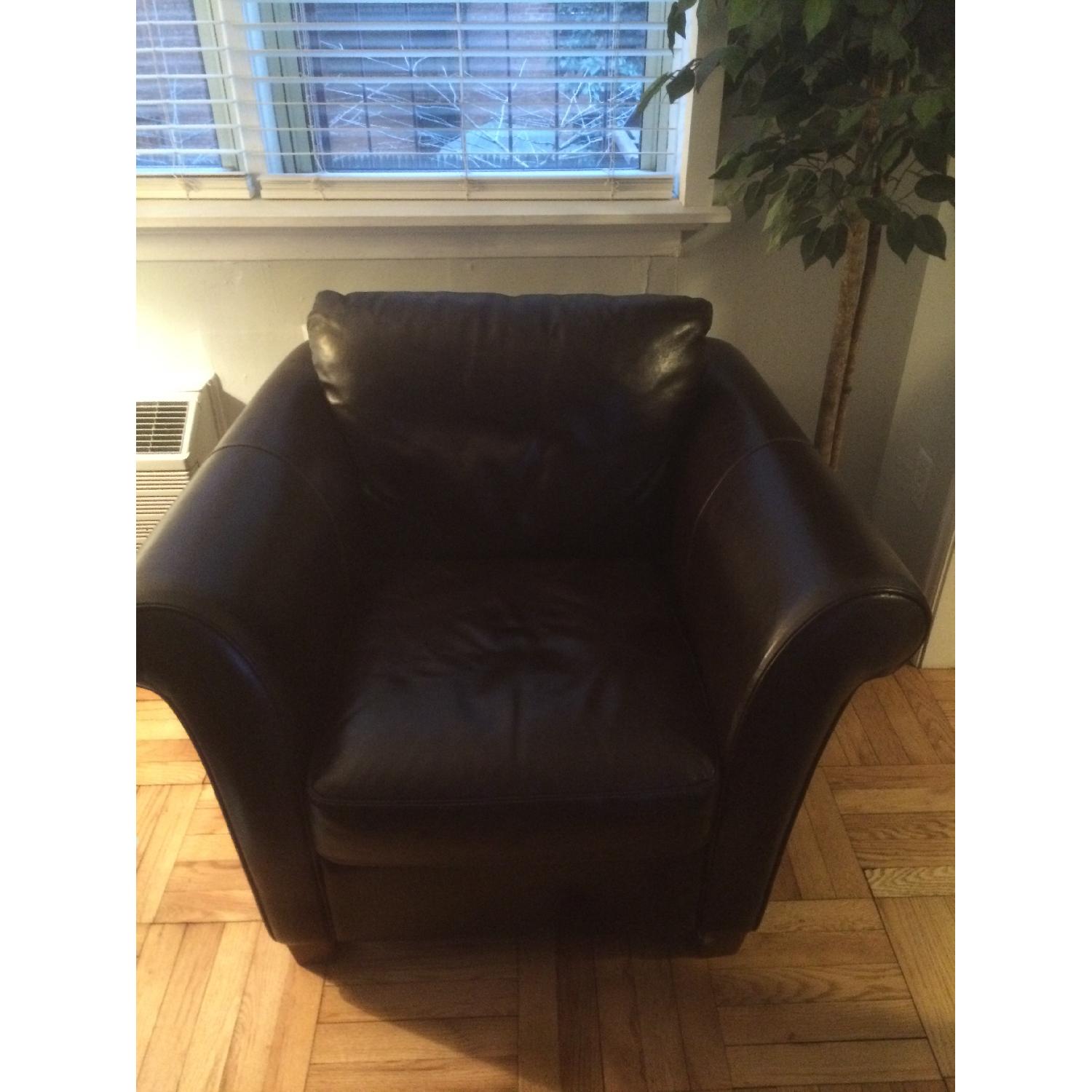 Macy's Natuzzi Italsofa Leather Armchair - image-3