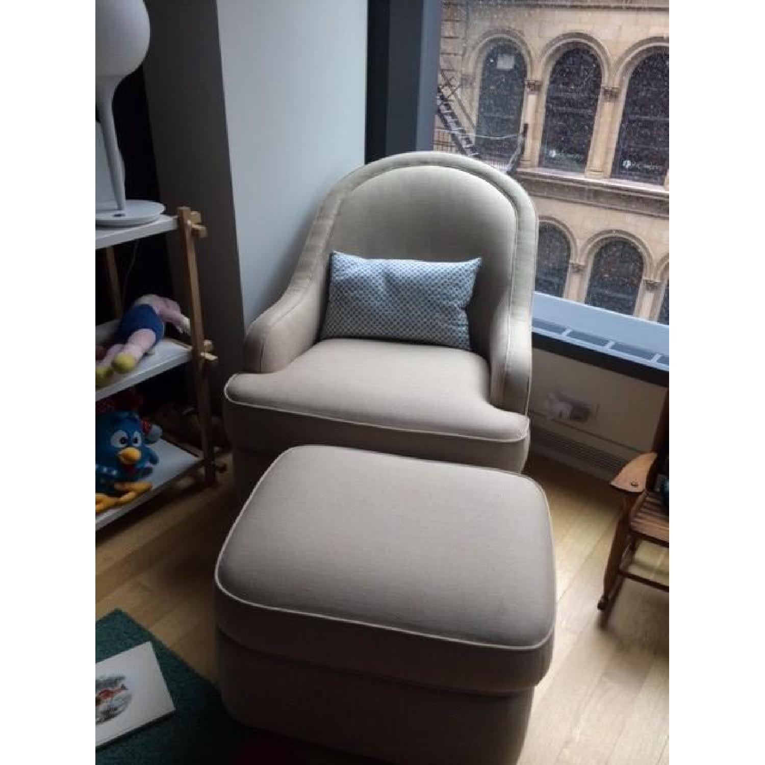 Dwell Studio Savoy Upholstered Glider w/ Ottoman AptDeco