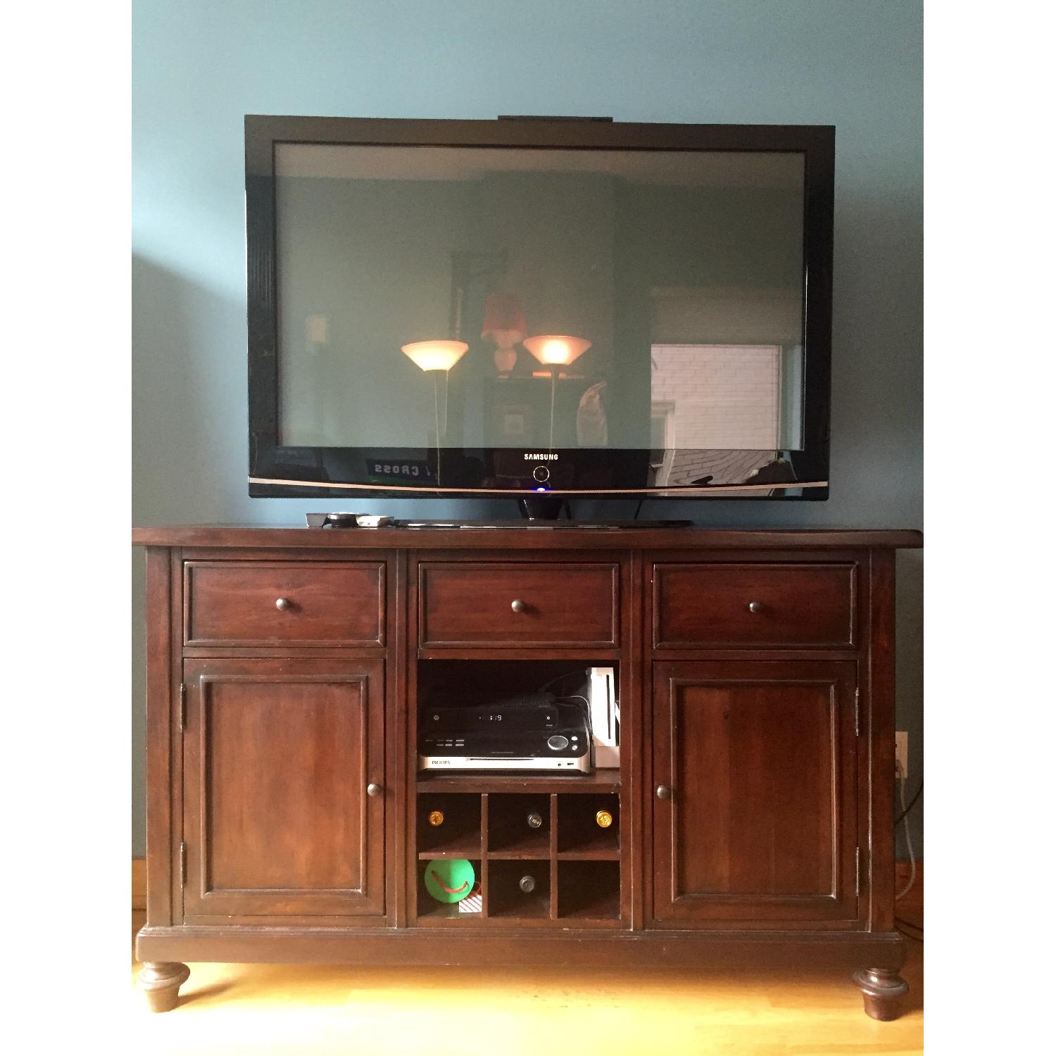 Pottery Barn Montego Mahogany Stain Wine Buffet/Cabinet - image-2