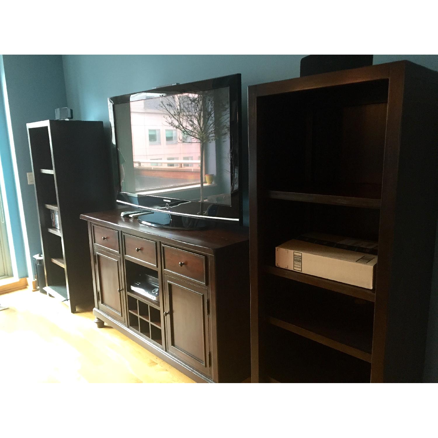 Pottery Barn Montego Mahogany Stain Wine Buffet/Cabinet - image-4