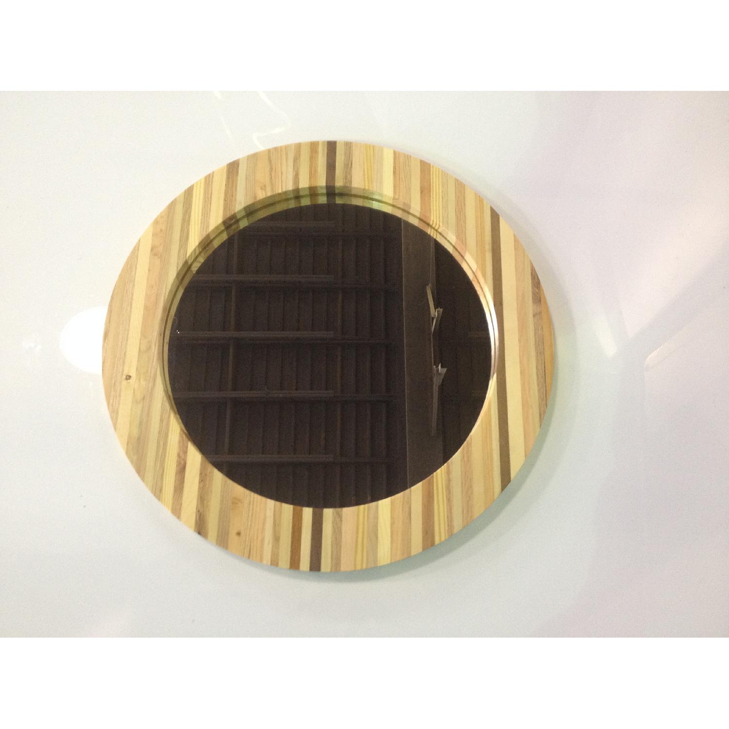 Streetwood Inc Reclaimed Pallet Wood Round Mirror - image-1