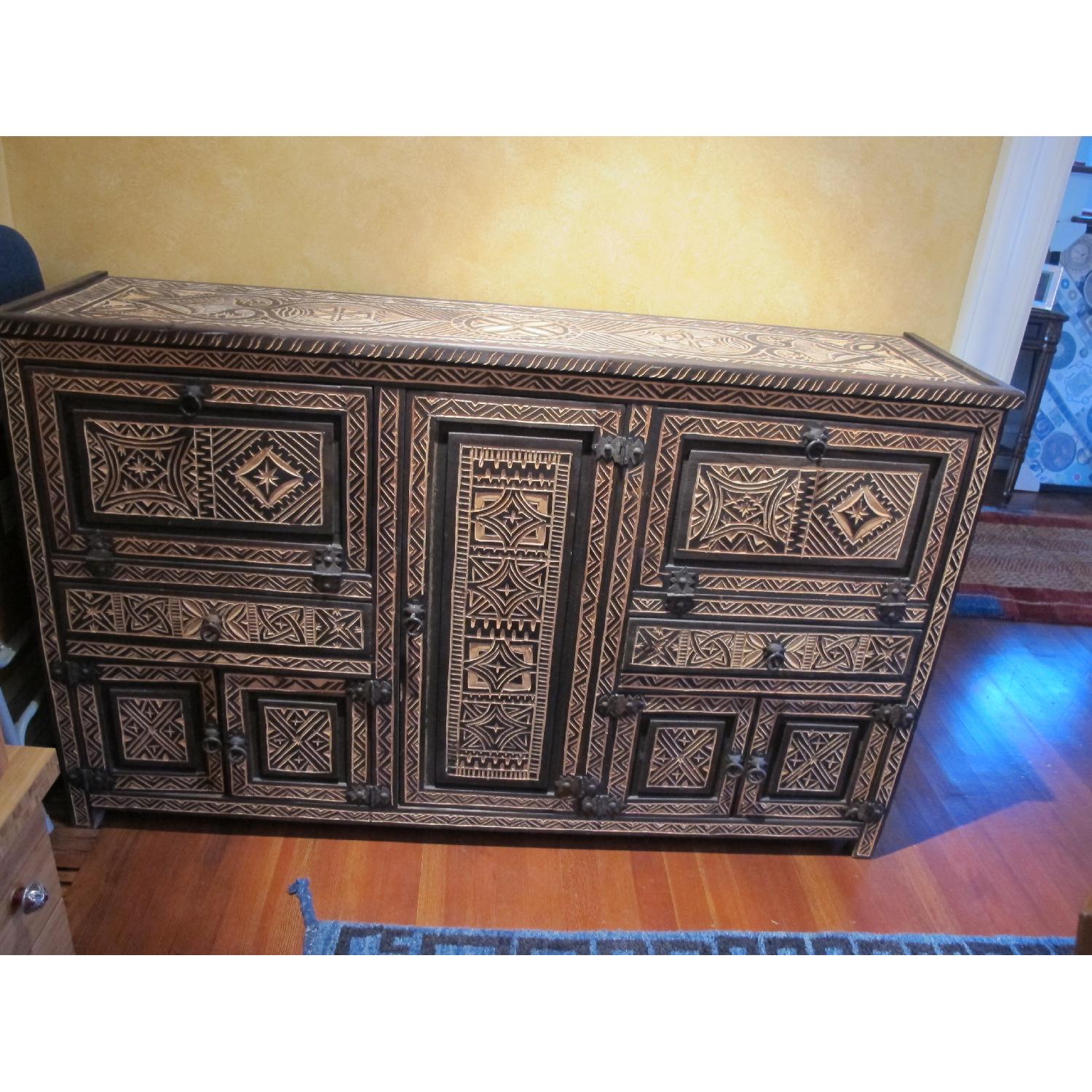 Carved Moroccan Sideboard Cabinet - image-1
