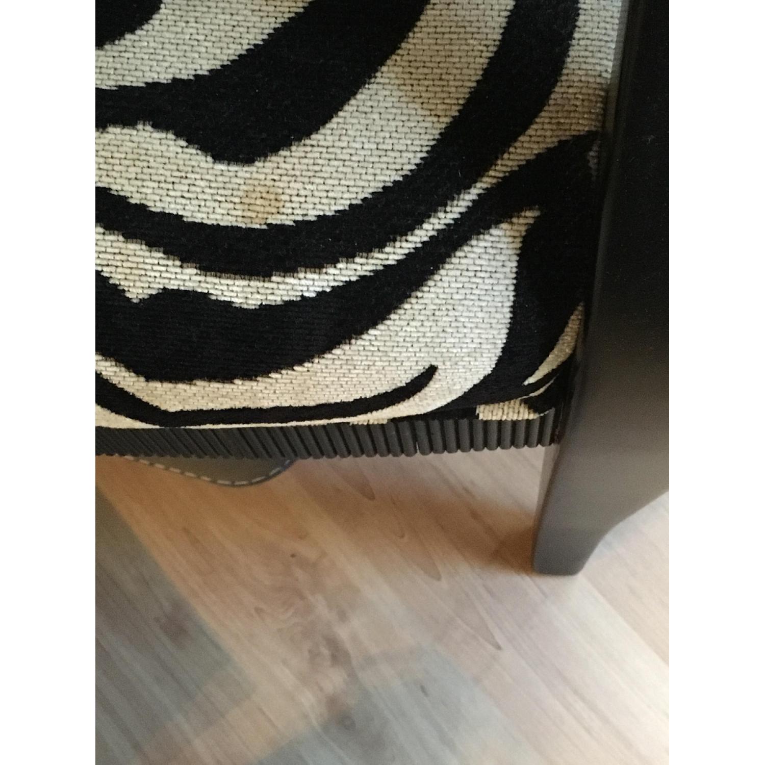 Zebra Print Oval Back Arm Chair - image-4