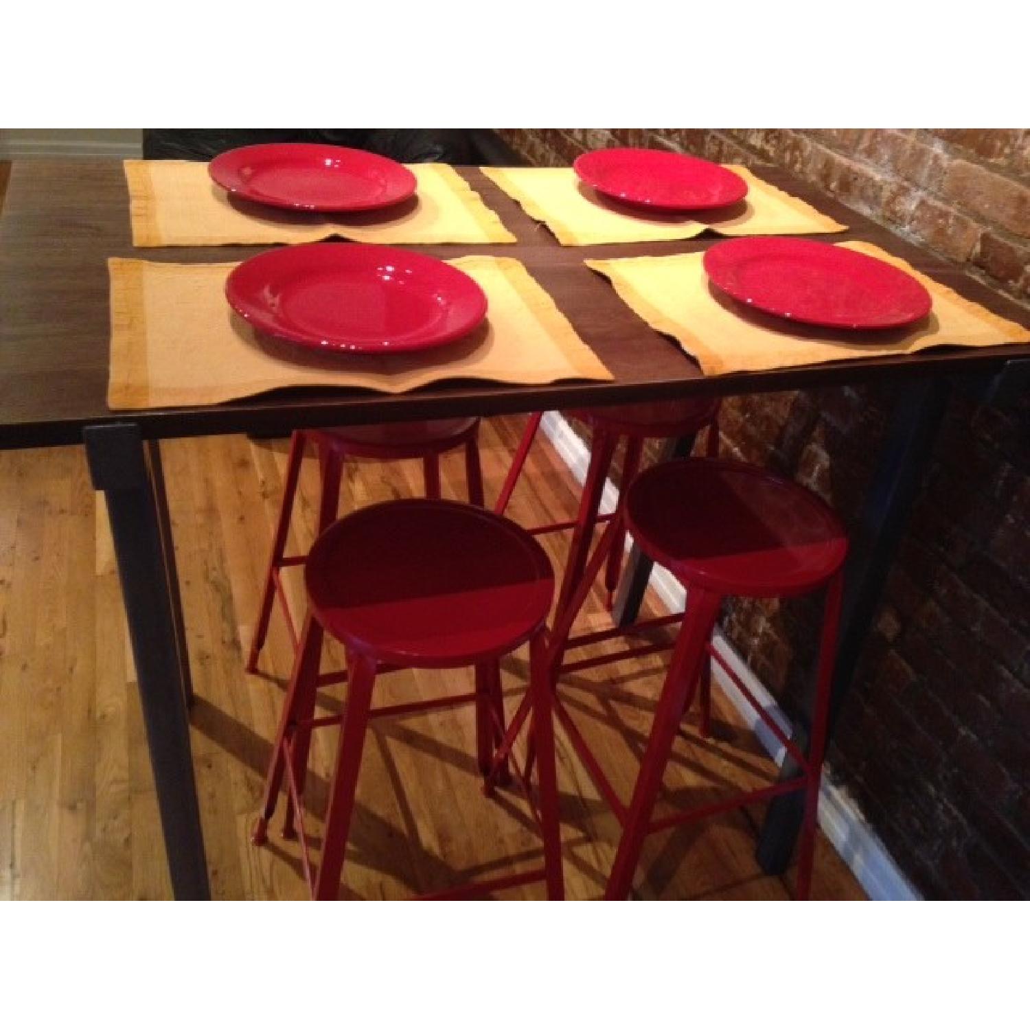 CB2 High Dining Table w/ 4 Stools AptDeco