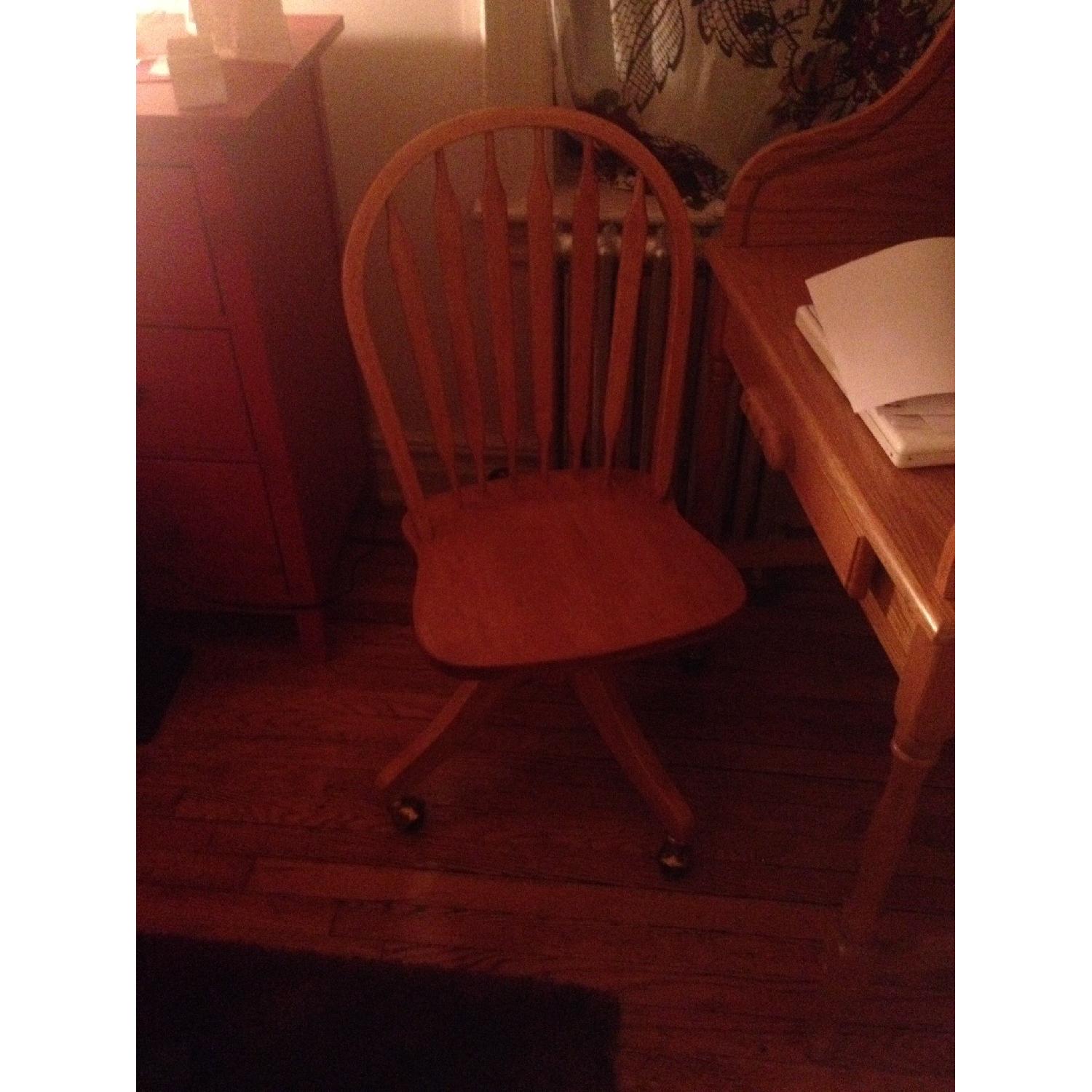 American Lifestyles Roll Top Desk & Rolling Swivel Chair - image-4