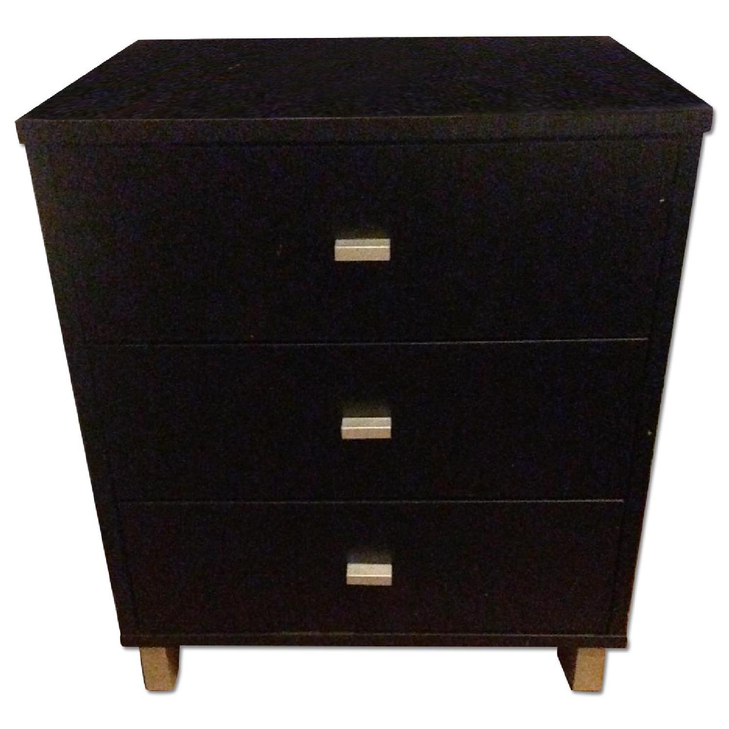 Black 3 Drawer Nightstand - AptDeco