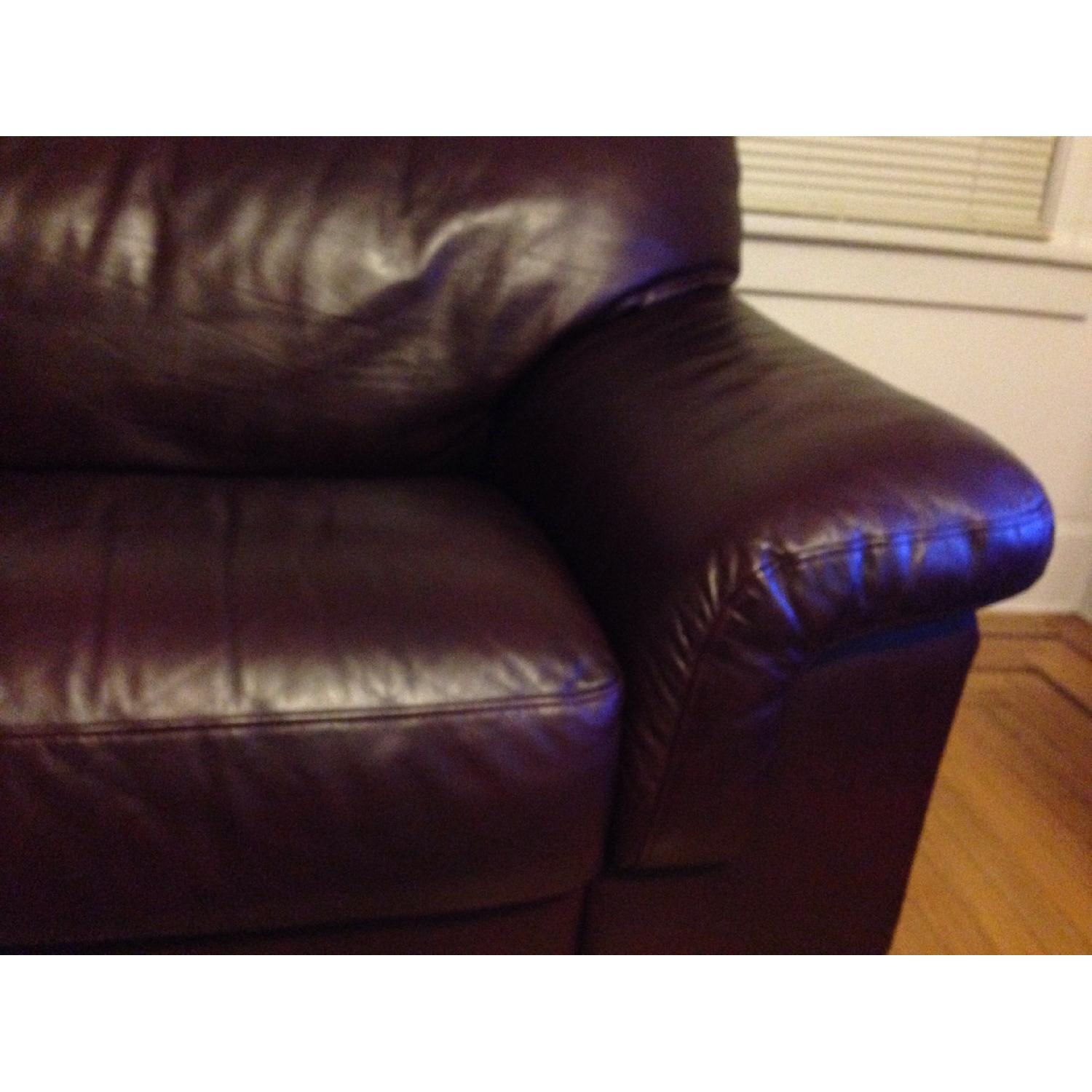 Natuzzi Brown Leather Sofas - Set of 2 - image-2