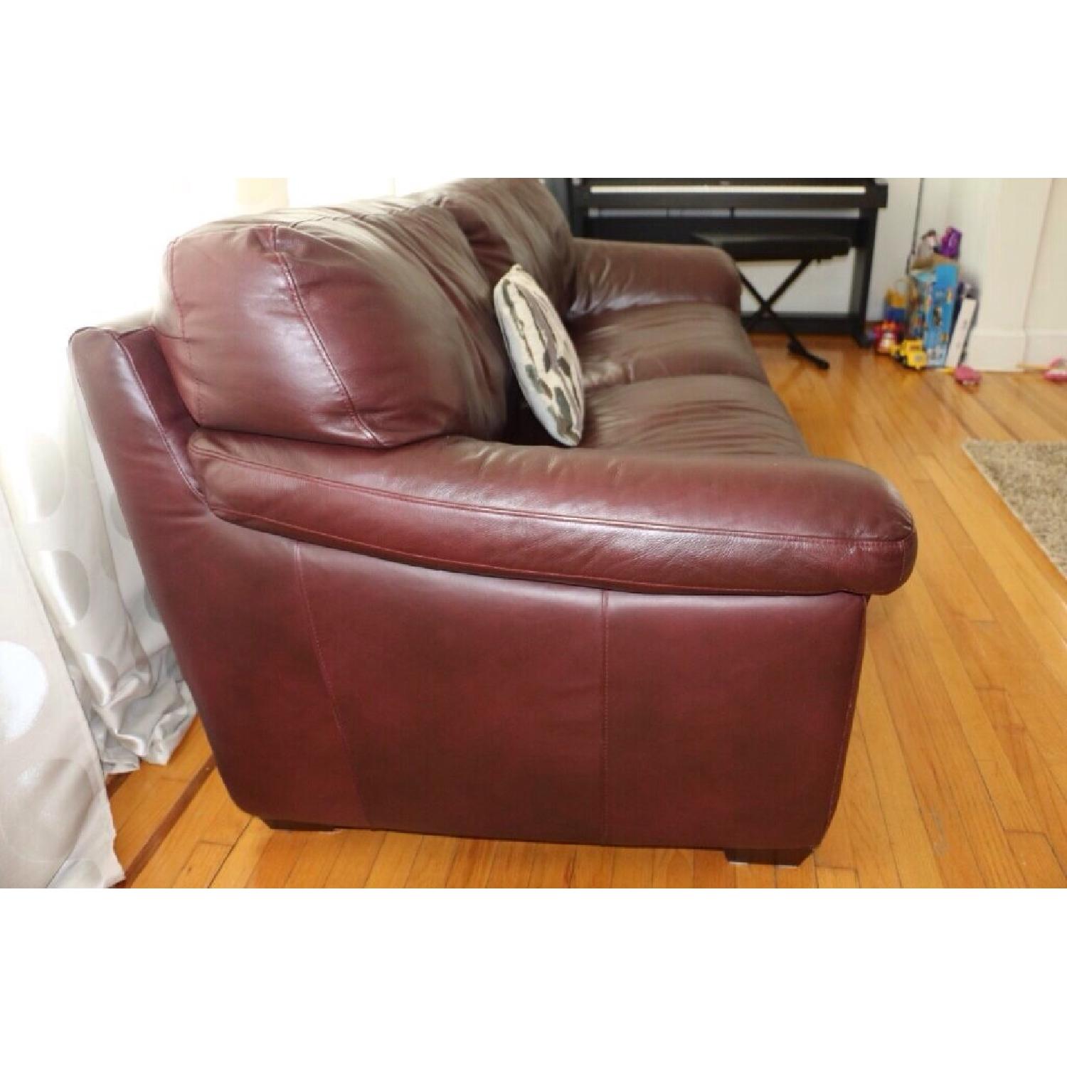 Natuzzi Brown Leather Sofas - Set of 2 - image-6