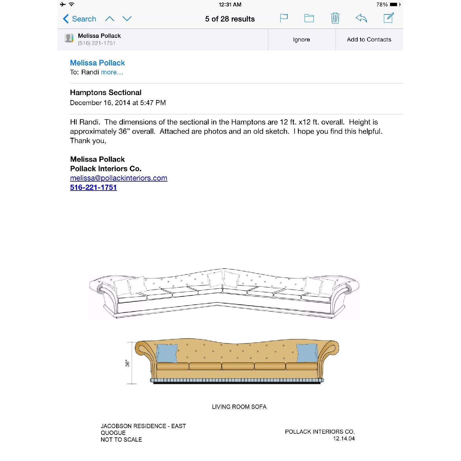 Custom Made Leather and Velvet Chaise Sectional Sofa - image-3
