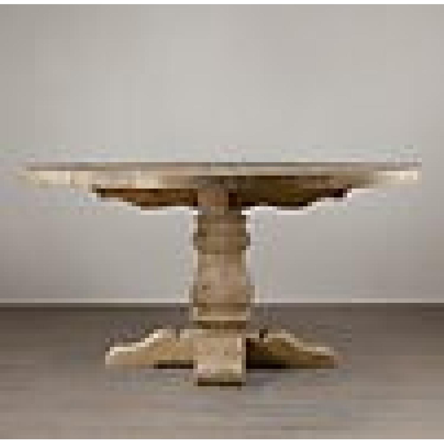 Restoration Hardware Salvaged Wood Trestle Round Table - image-2