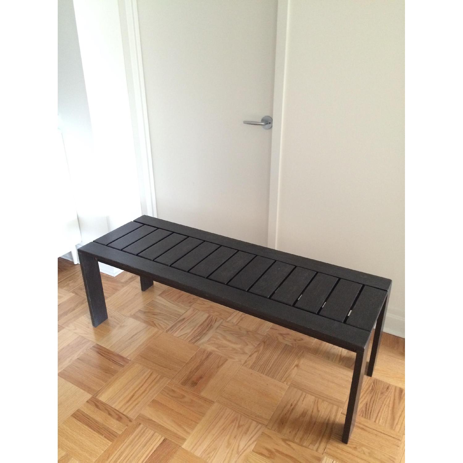 West Elm Wood Slat Long Bench - image-3