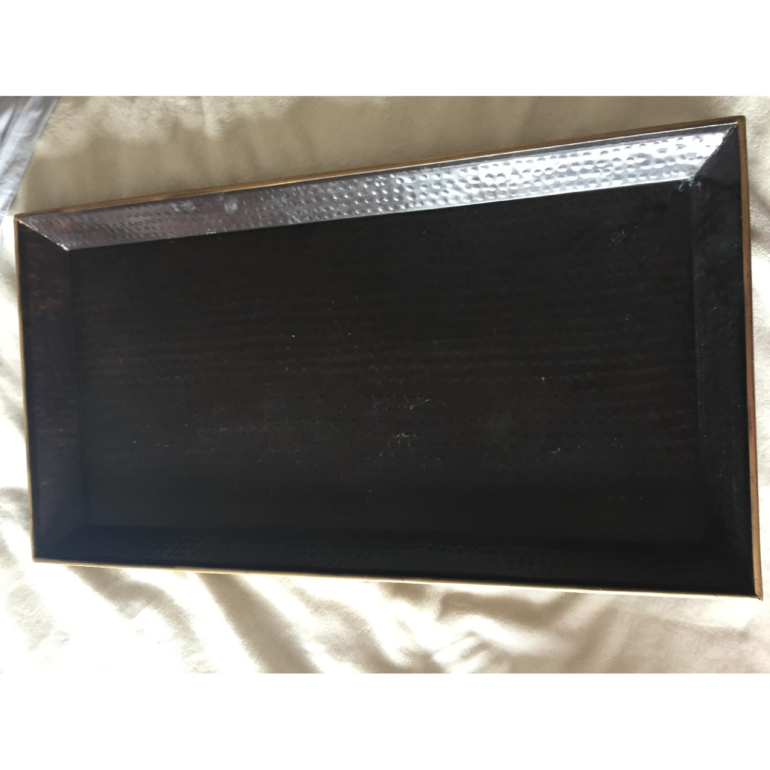 Restoration Hardware Hammered Brass Rectangular Large Tray - image-3