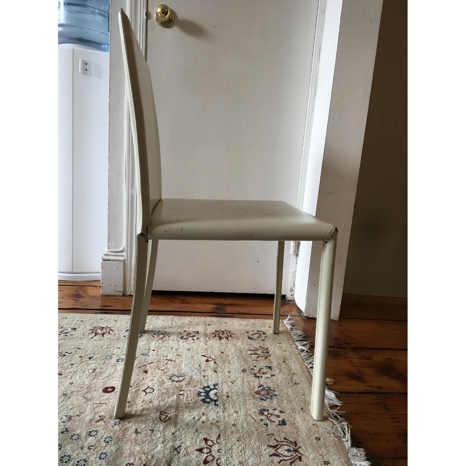 Calligaris Cream Leather Dining Chair - image-4
