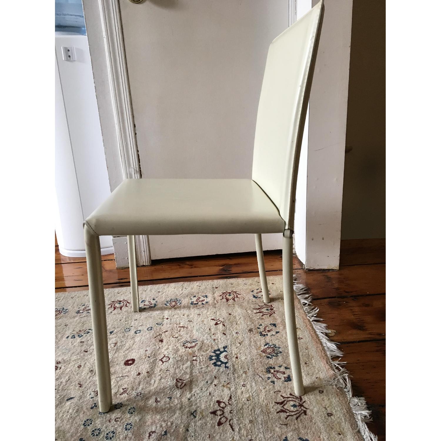 Calligaris Cream Leather Dining Chair - image-5