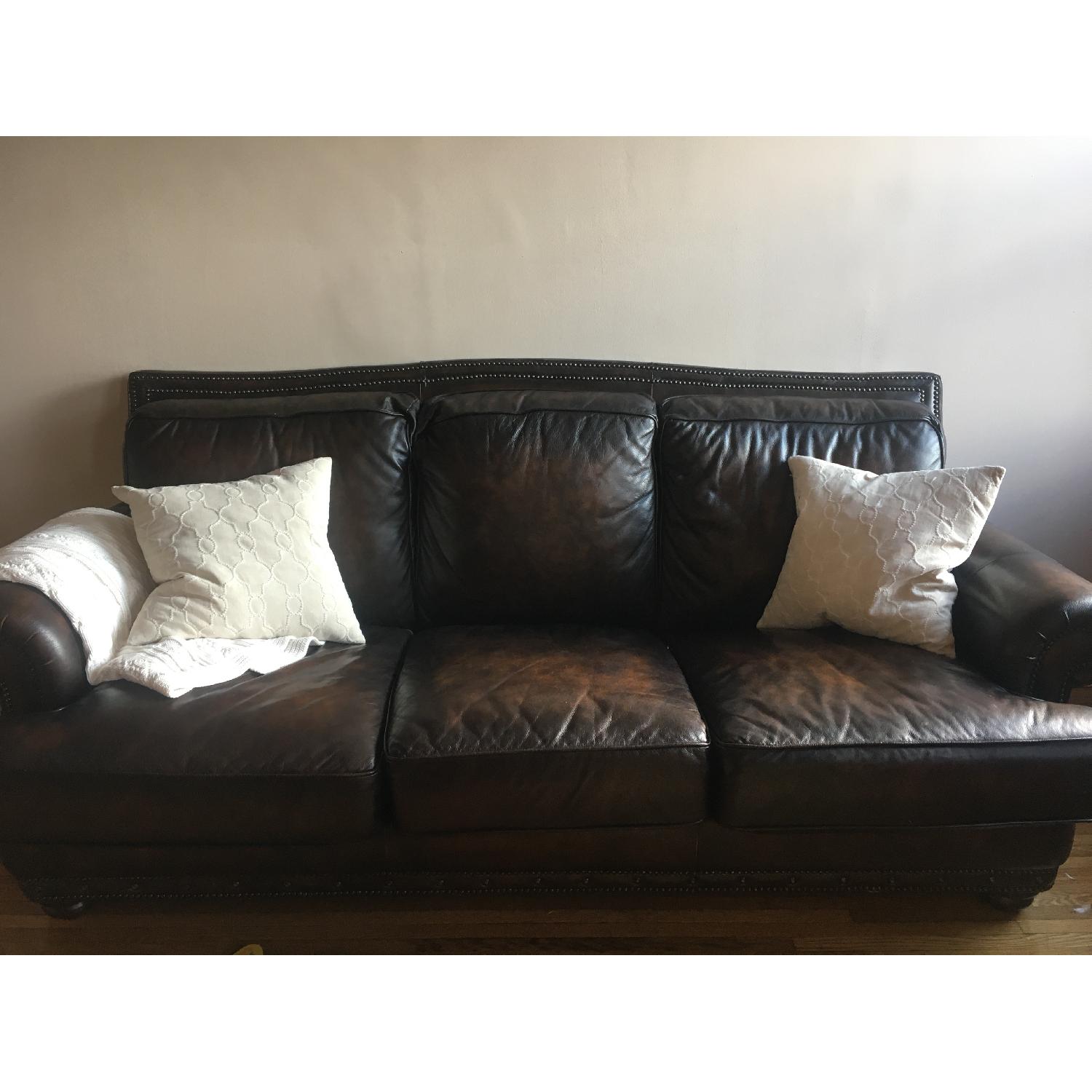 Abbyson Living Furniture Leather Couch - image-1