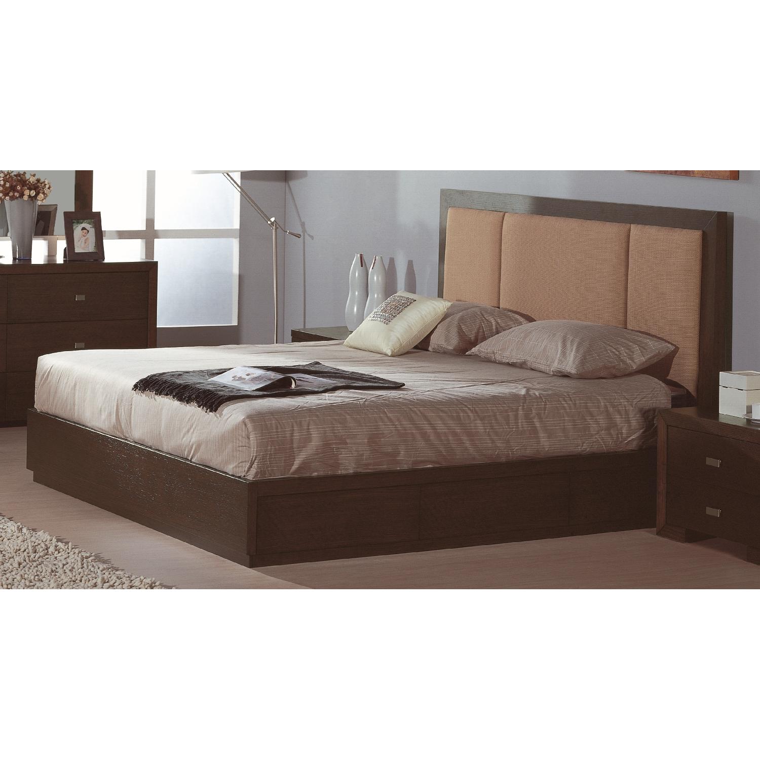 King Size Modern Platform Bed In Wenge Finish W 6 Storage Drawers